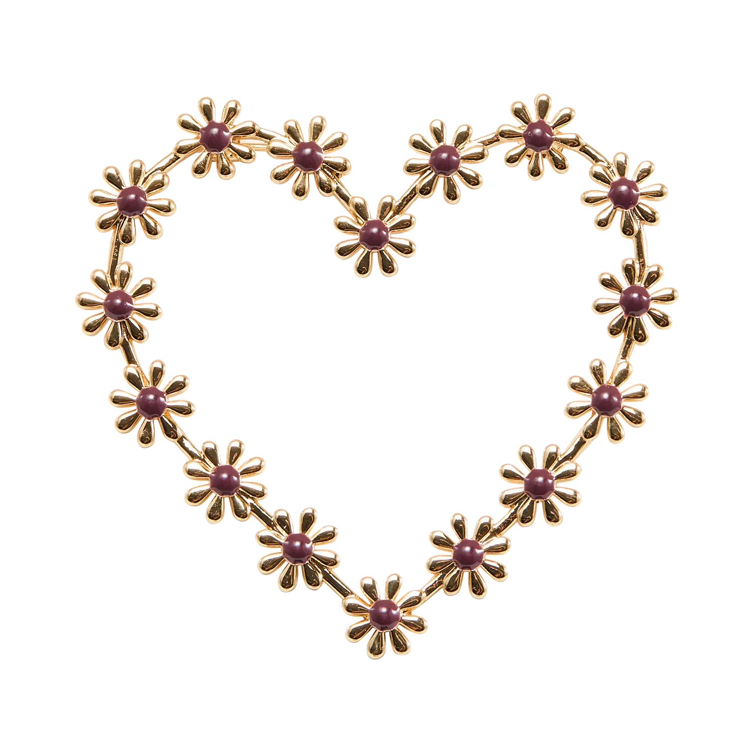 Broche coeur fantaisie Doré NOLLY