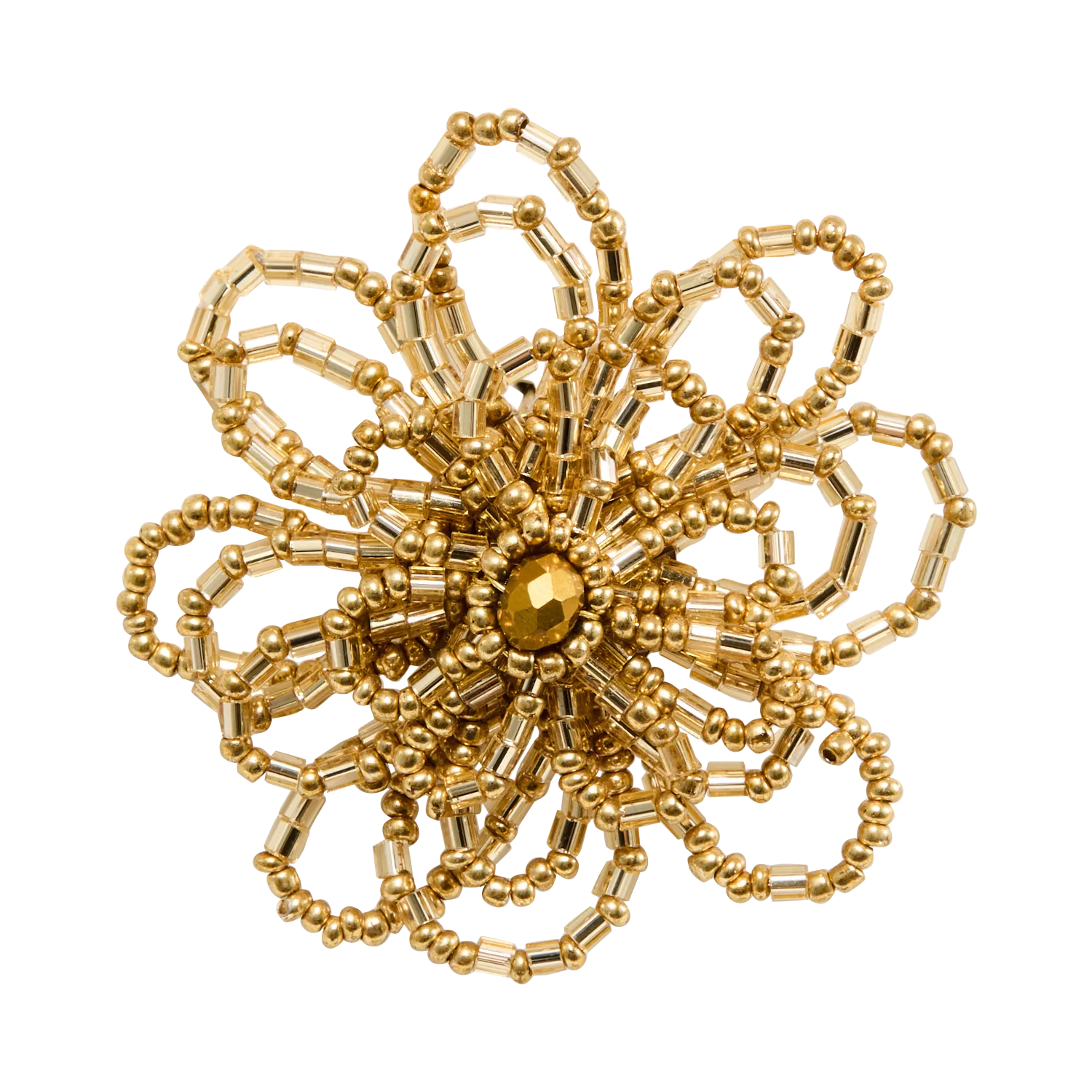 Broche perlée fleurs Doré FREYA