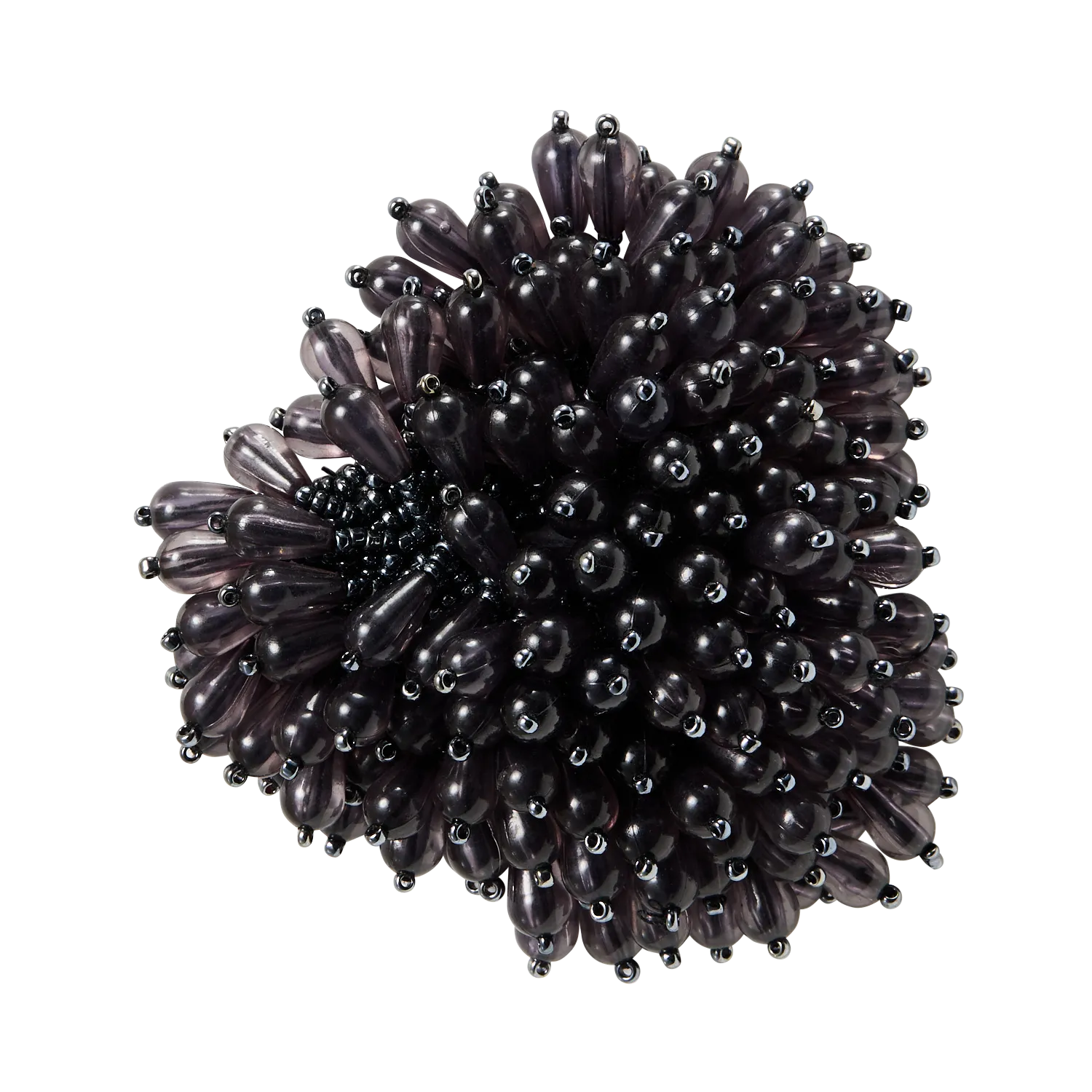 Broche trèfle perlée effet pompon Gris CHOUCHOU