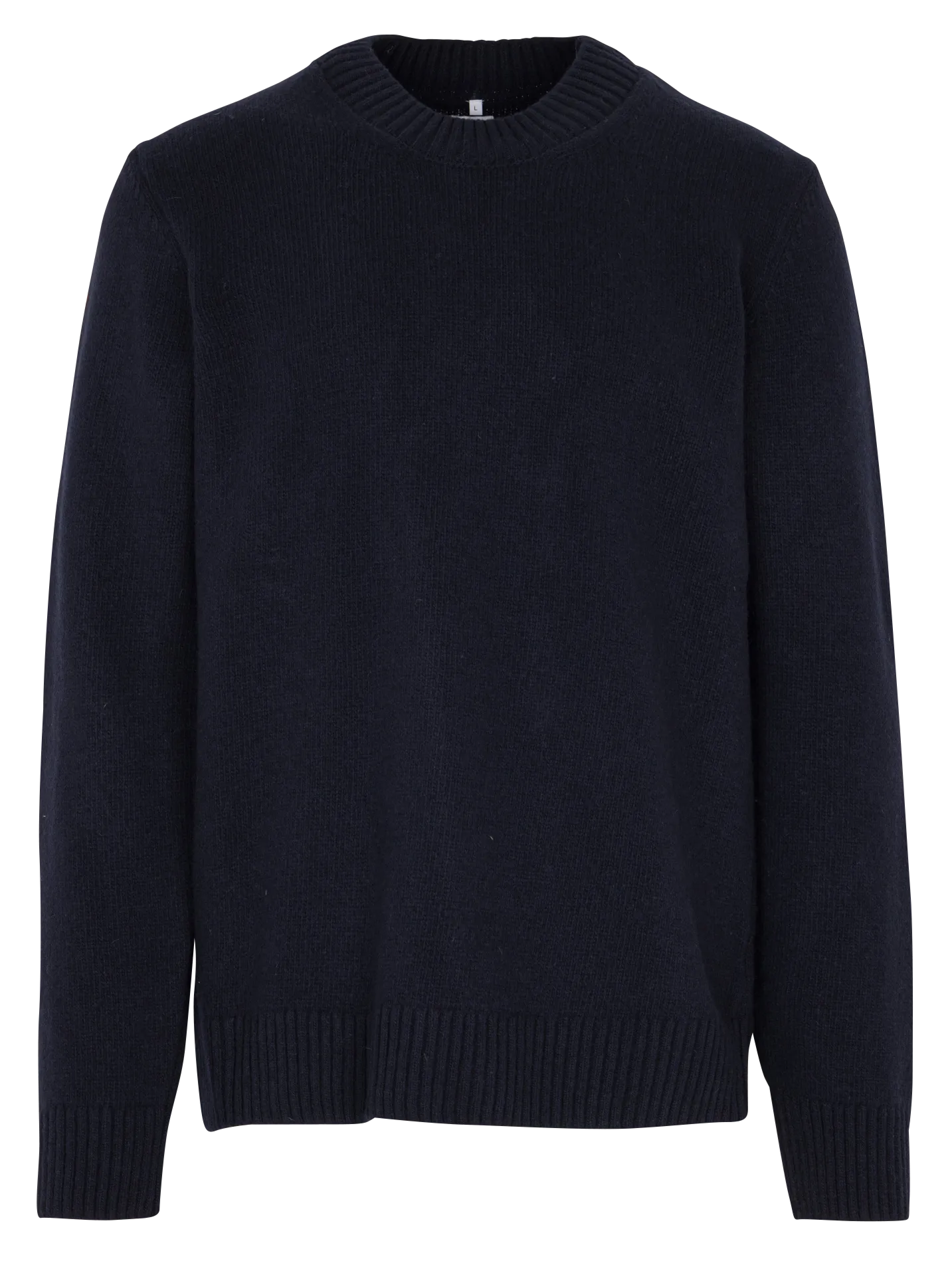 Pull droit col rond en laine mélangée Bleu EFIL-O