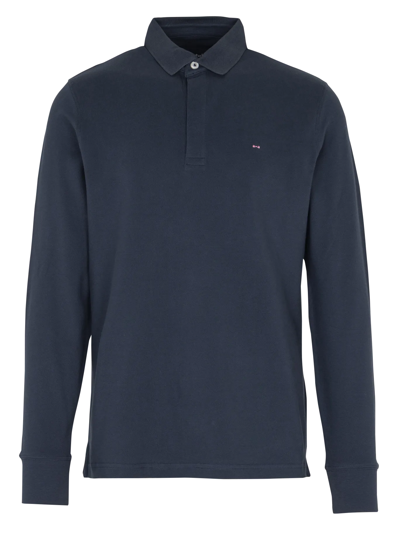 Polo droit en coton mélangé Gris