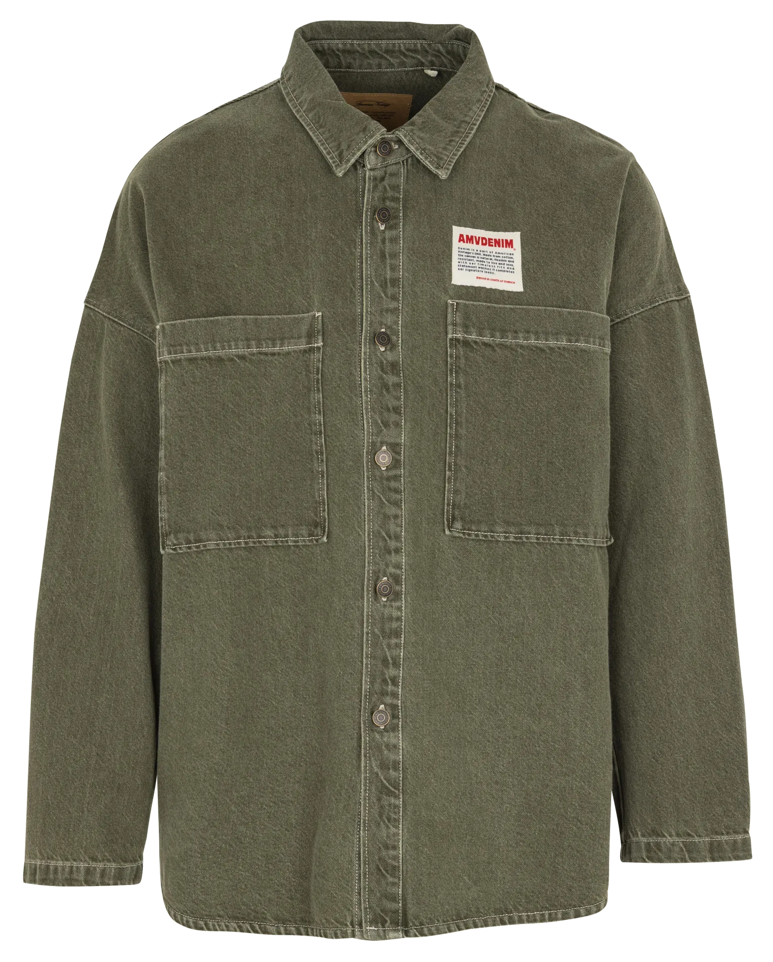 Surchemise en denim Vert UZATOWN