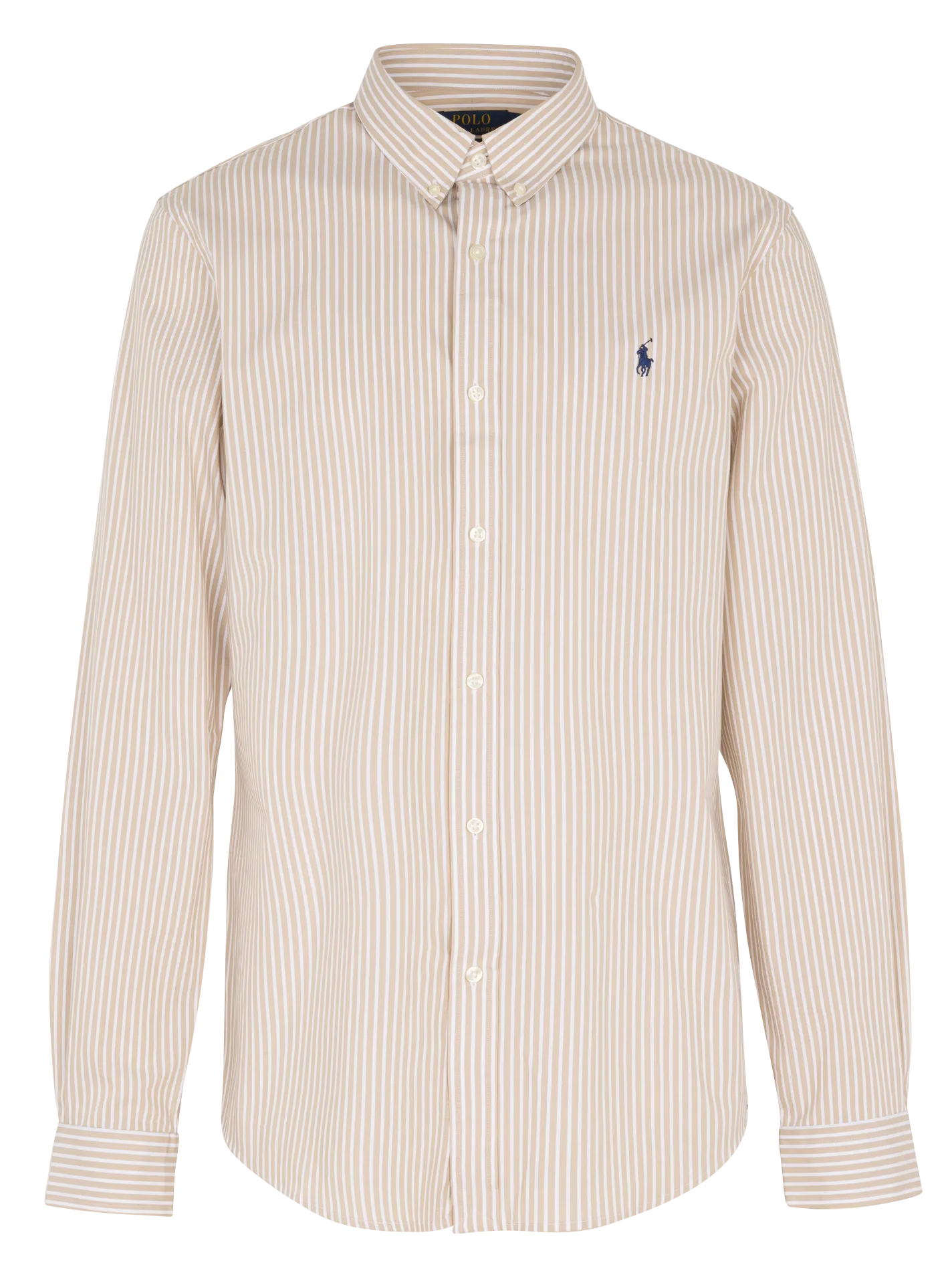 Chemise col américain slim-fit en coton stretch Beige
