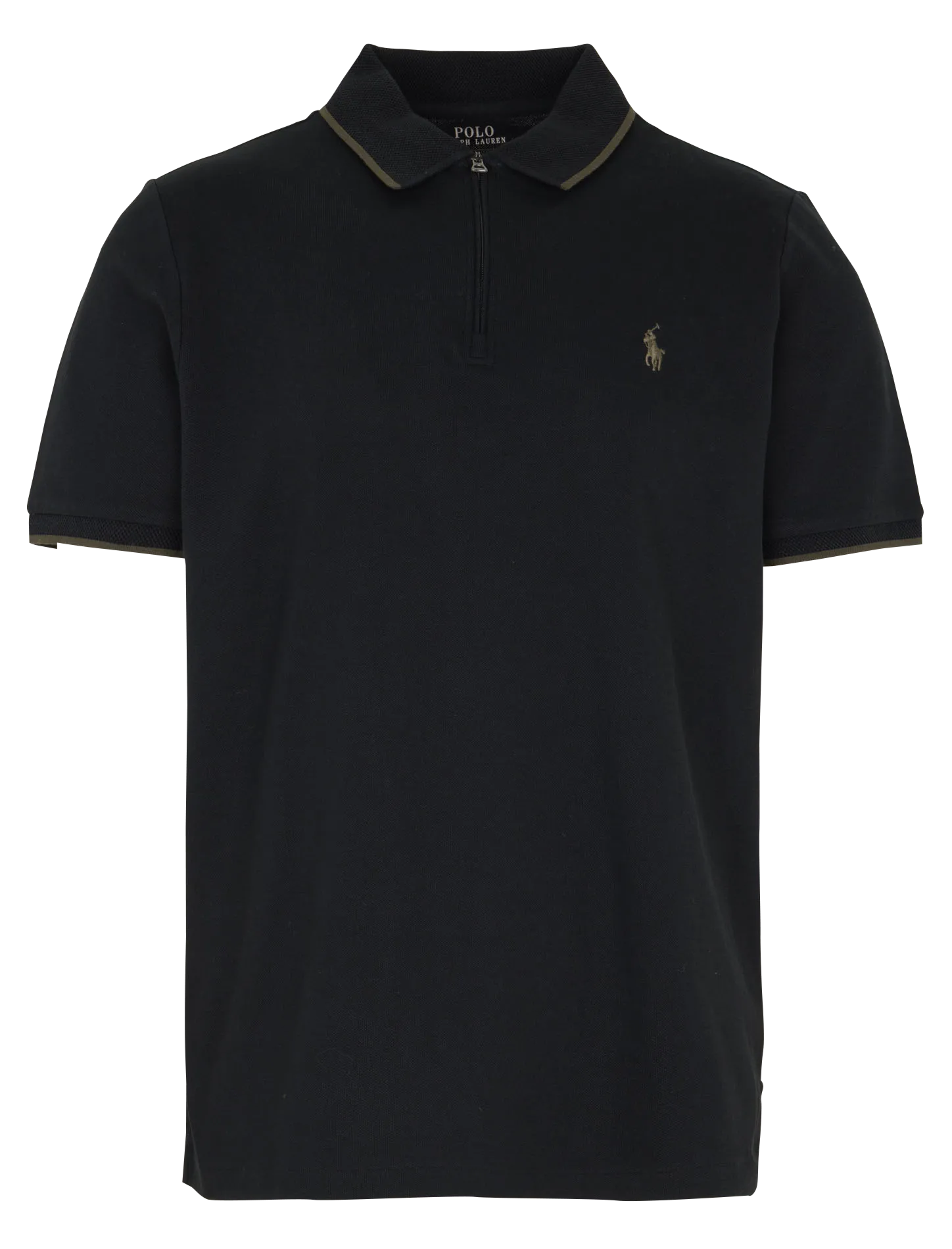 Polo slim en coton mélangé Noir