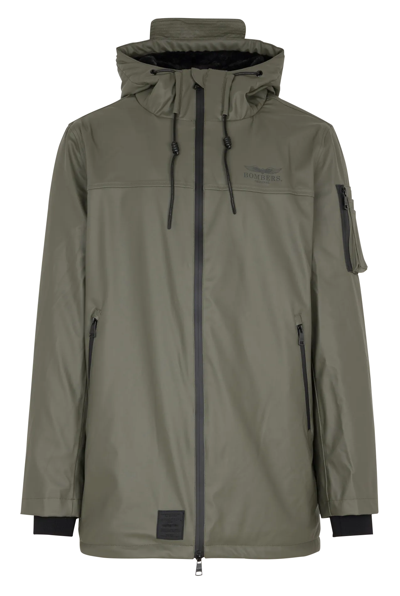 Veste droite zippée à capuche Kaki GAMMA