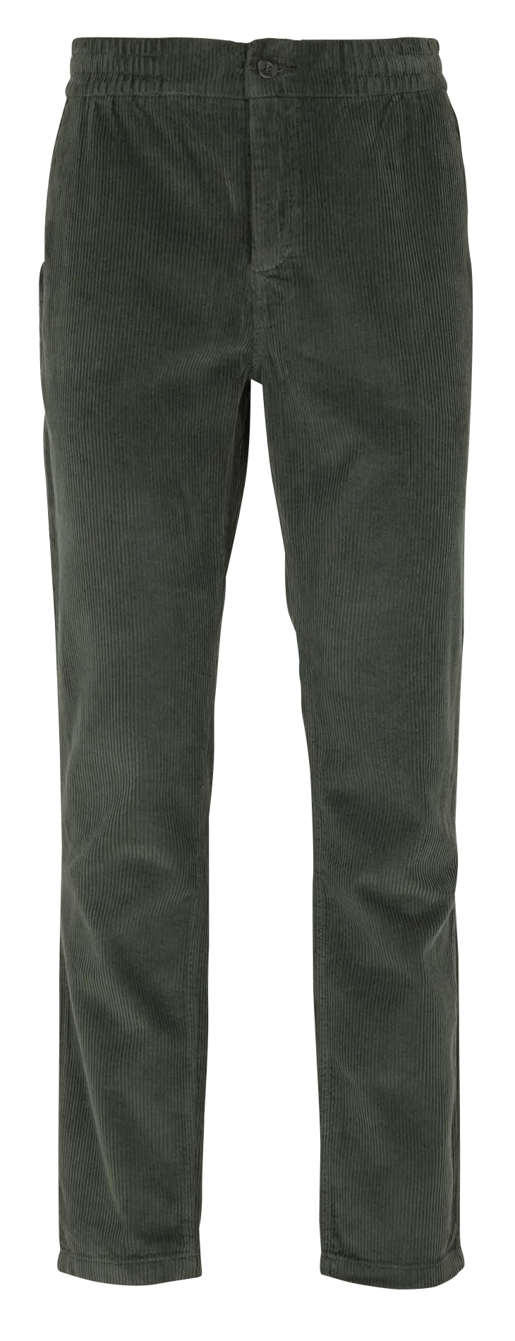 Pantalon droit en velours côtelé Vert DREUILLE