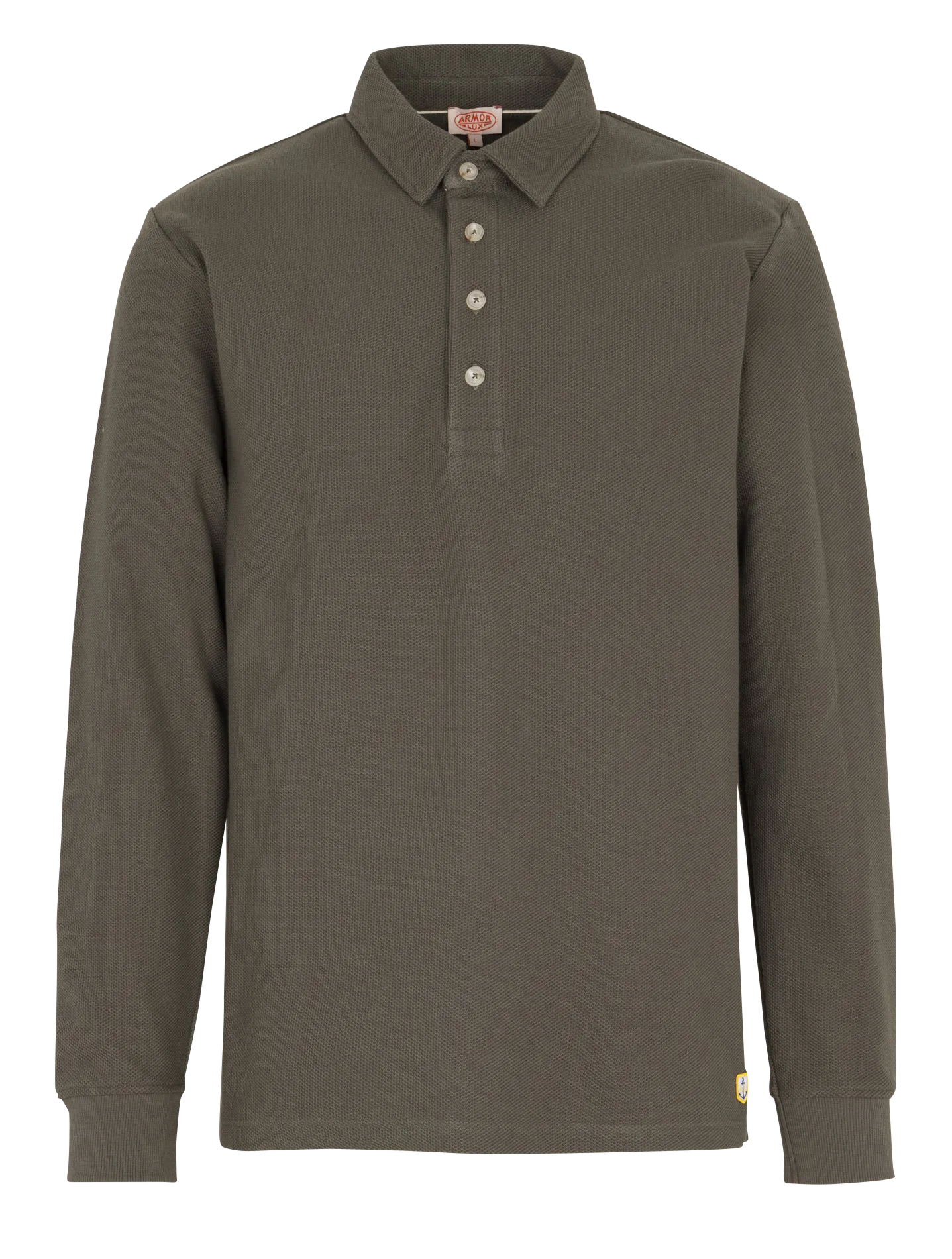 Polo droit en coton Kaki HERITAGE