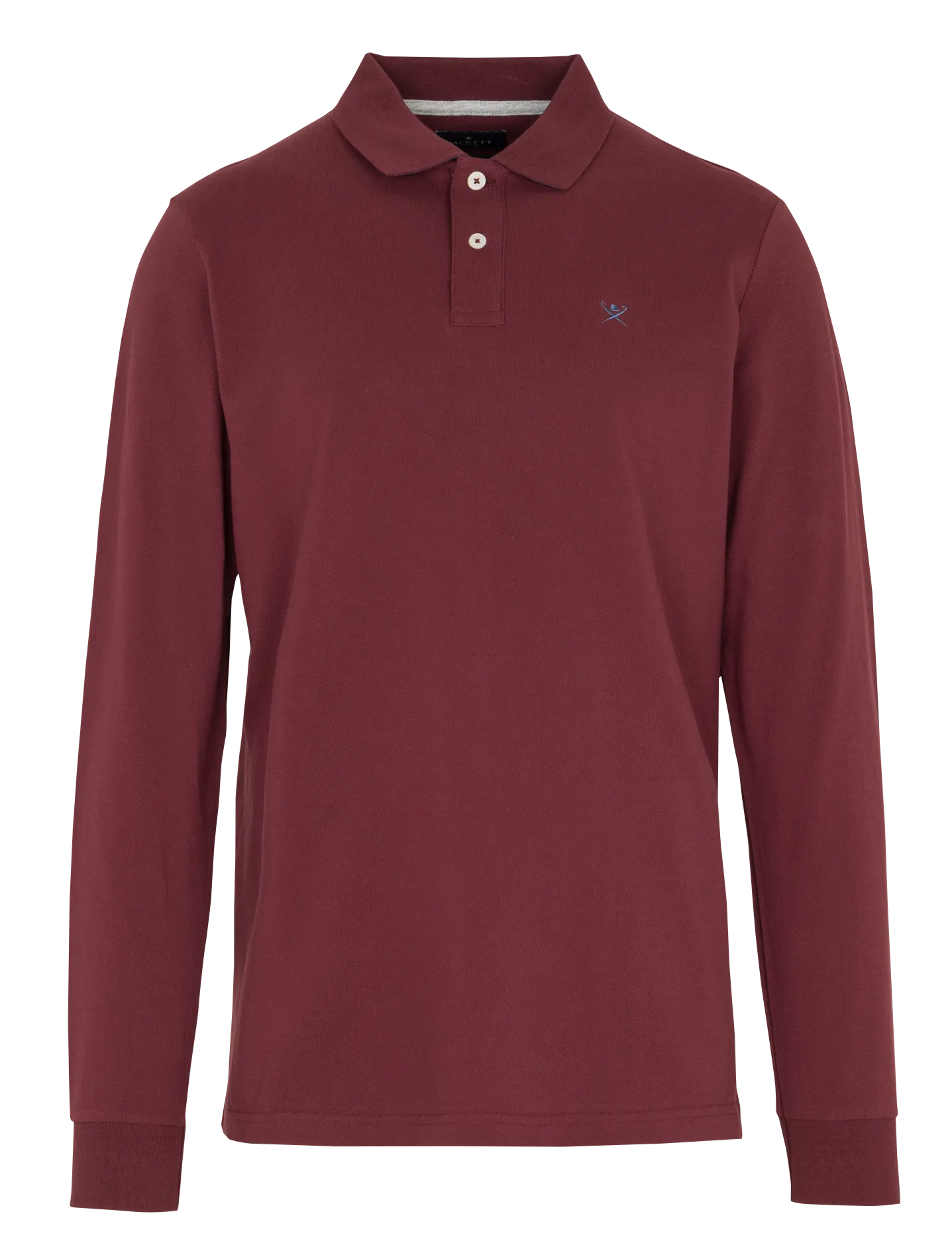Polo manches longues en coton Rouge