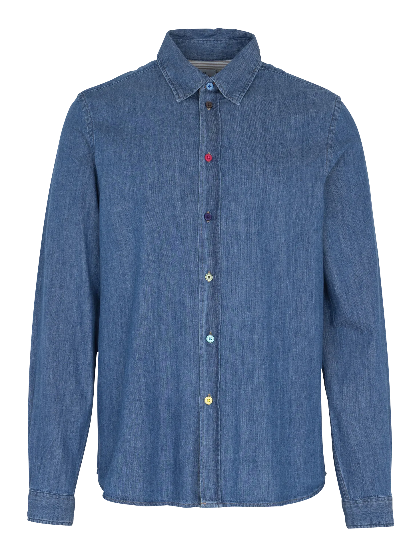Chemise en jean droite en coton bio Bleu