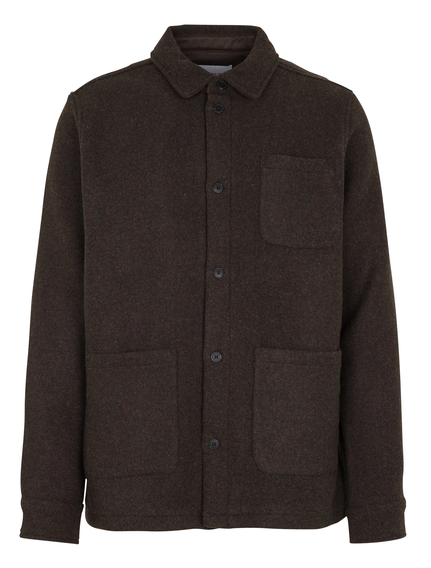 Surchemise col classique en laine mélangéee Marron JASON