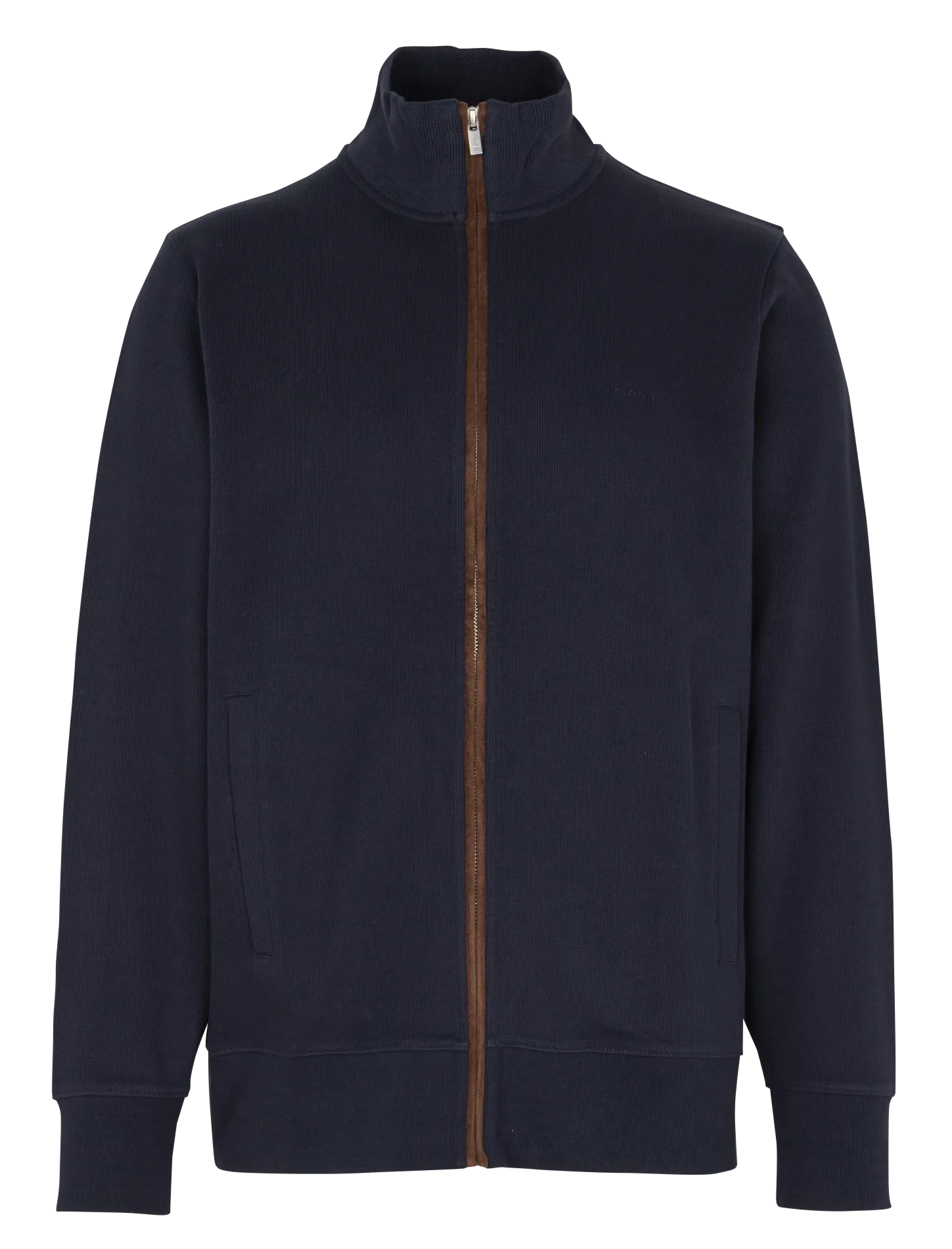 Gilet col montant en coton Bleu