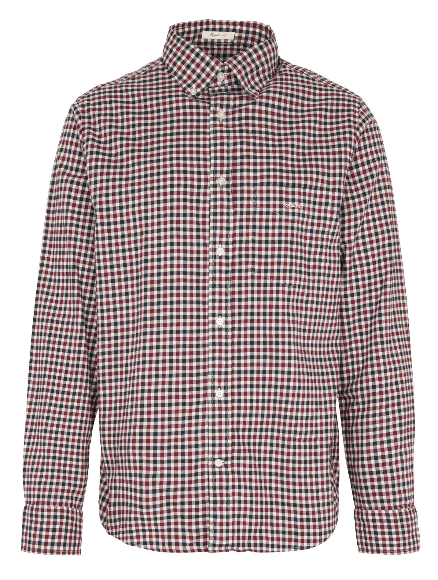 Chemise droite col américain imprimé vichy en coton Rouge