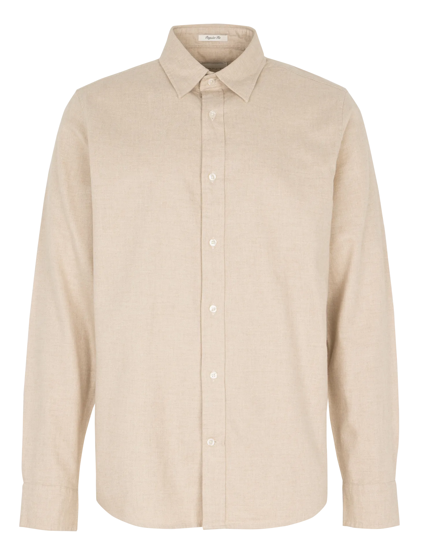 Chemise regular unie en coton Beige