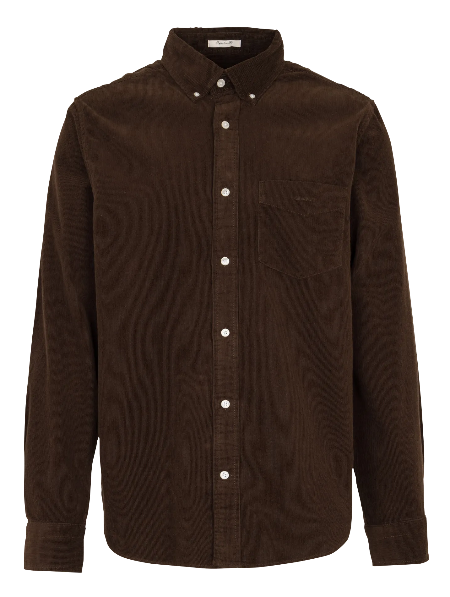 Chemise col classique en coton Marron
