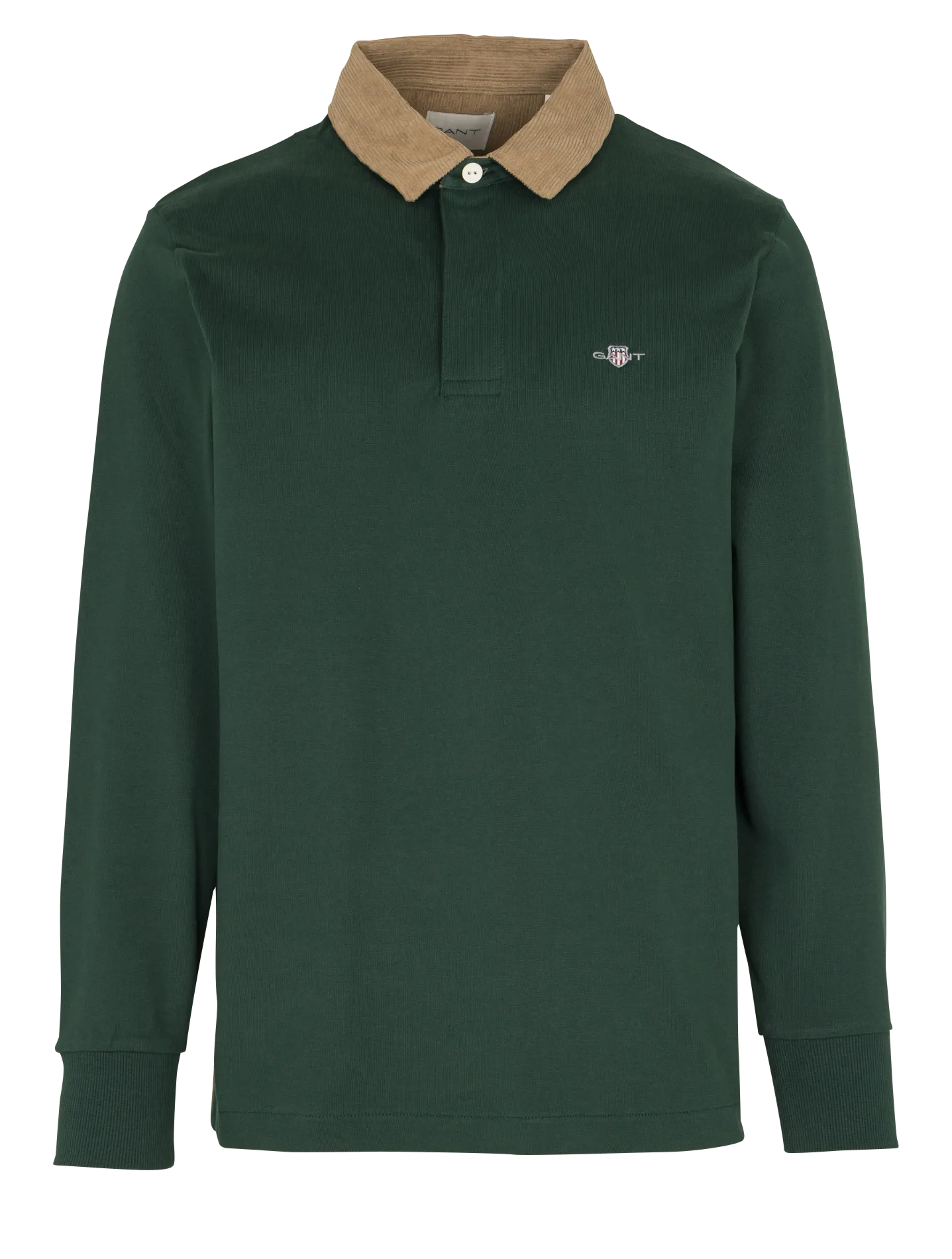 Polo manches longues en coton Vert