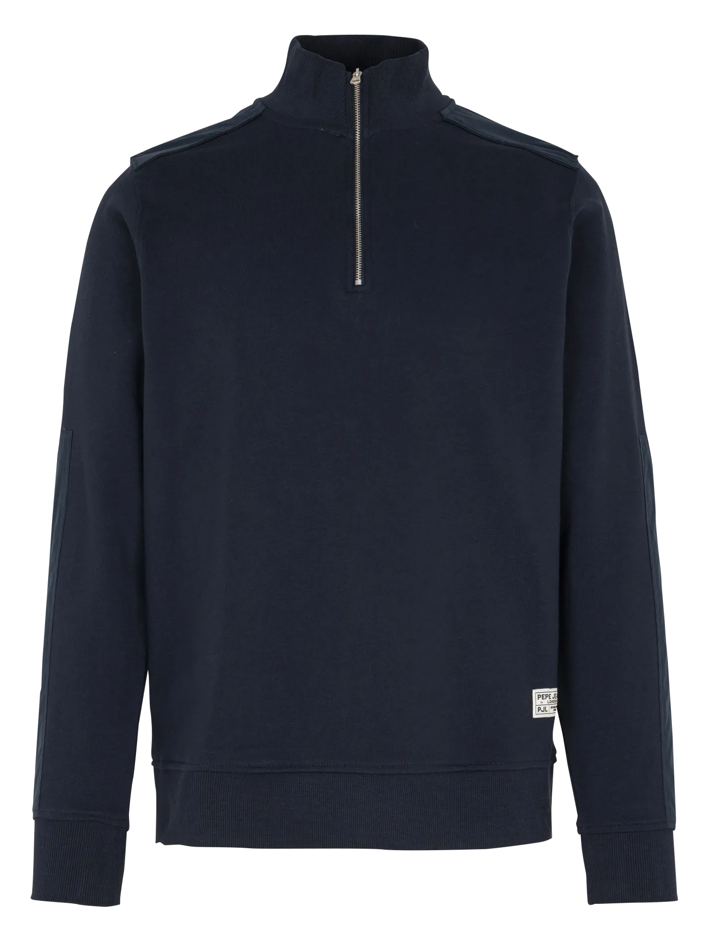 Sweat droit col montant en coton Bleu