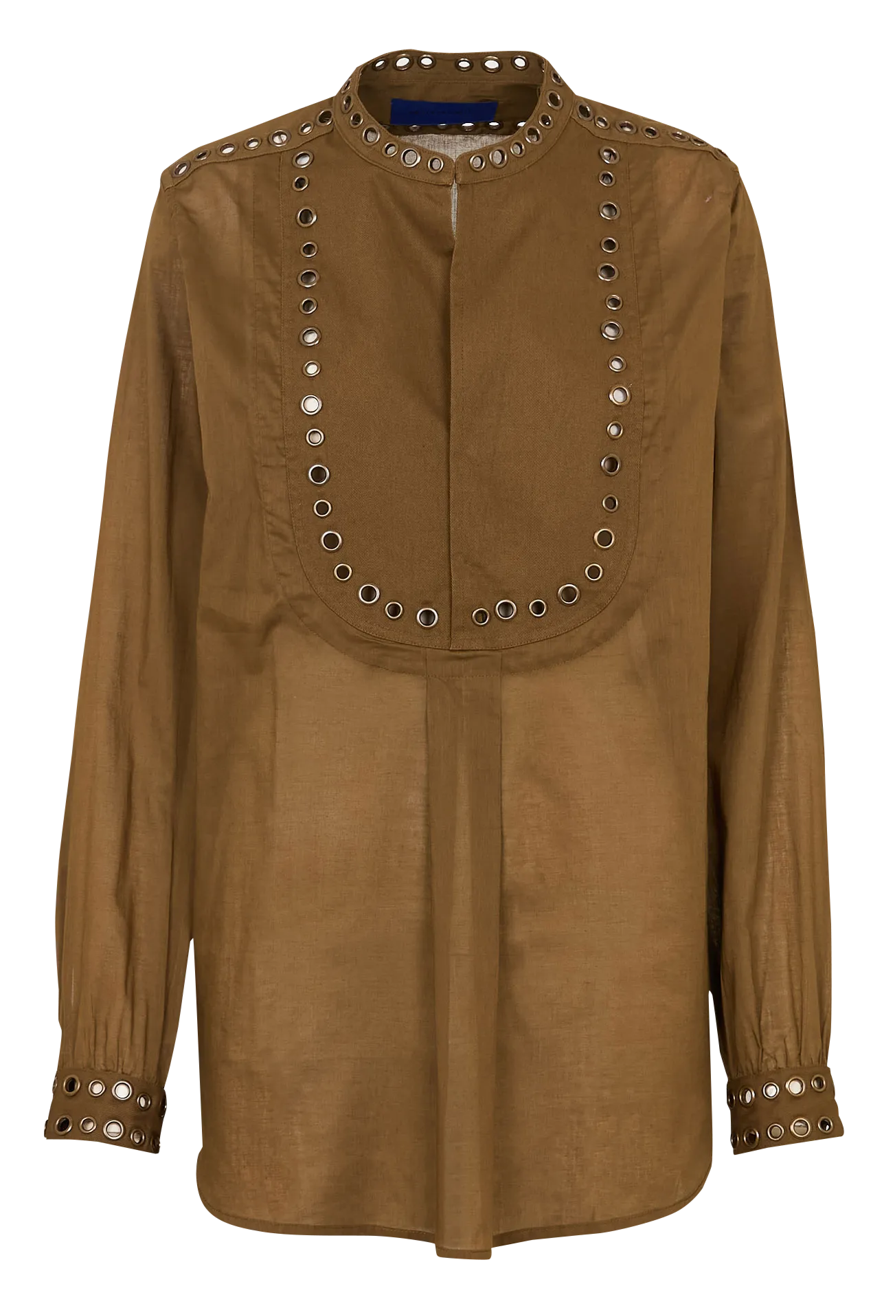 Top ample col tunisien en coton Kaki ROMI