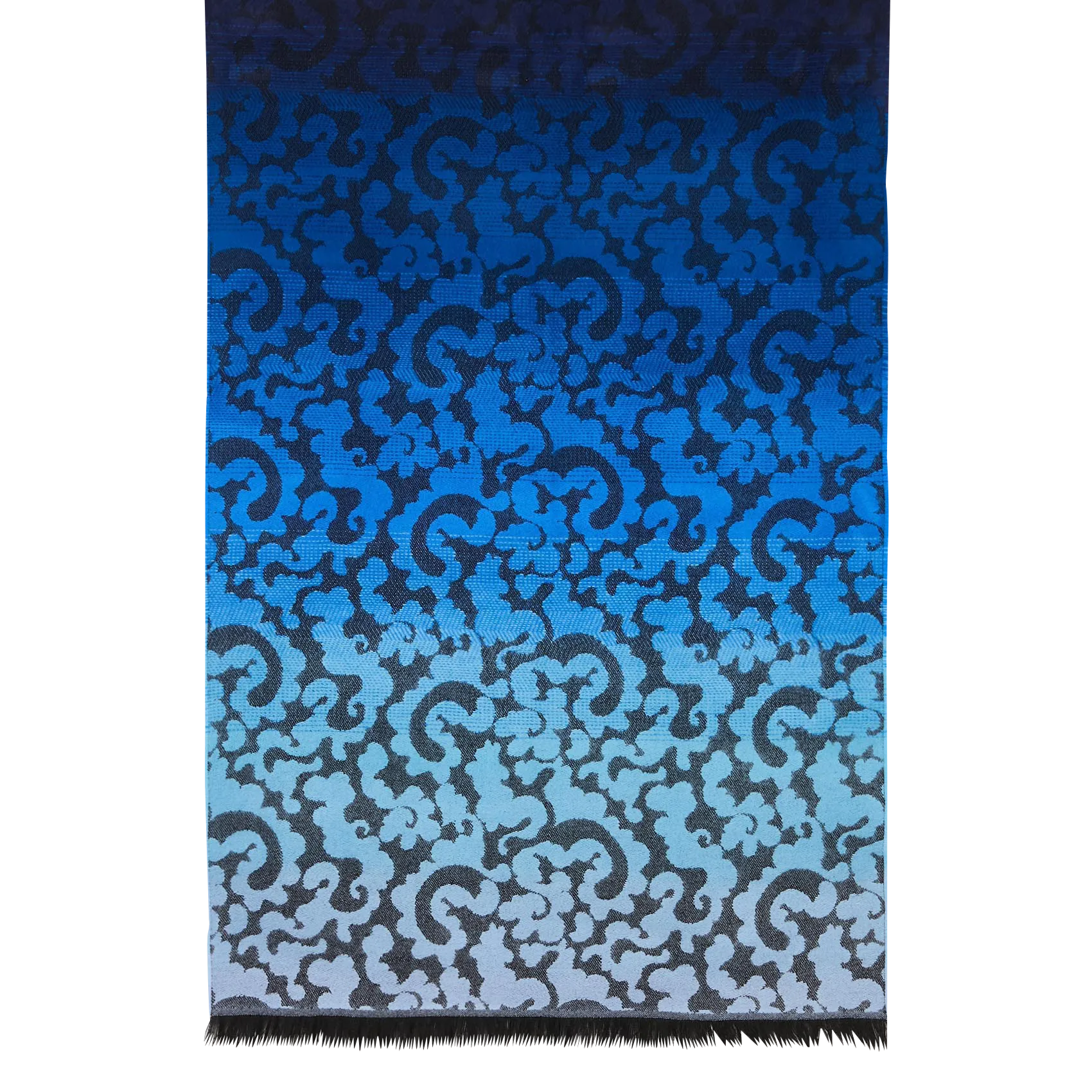 Echarpe jacquard fleurs Bleu