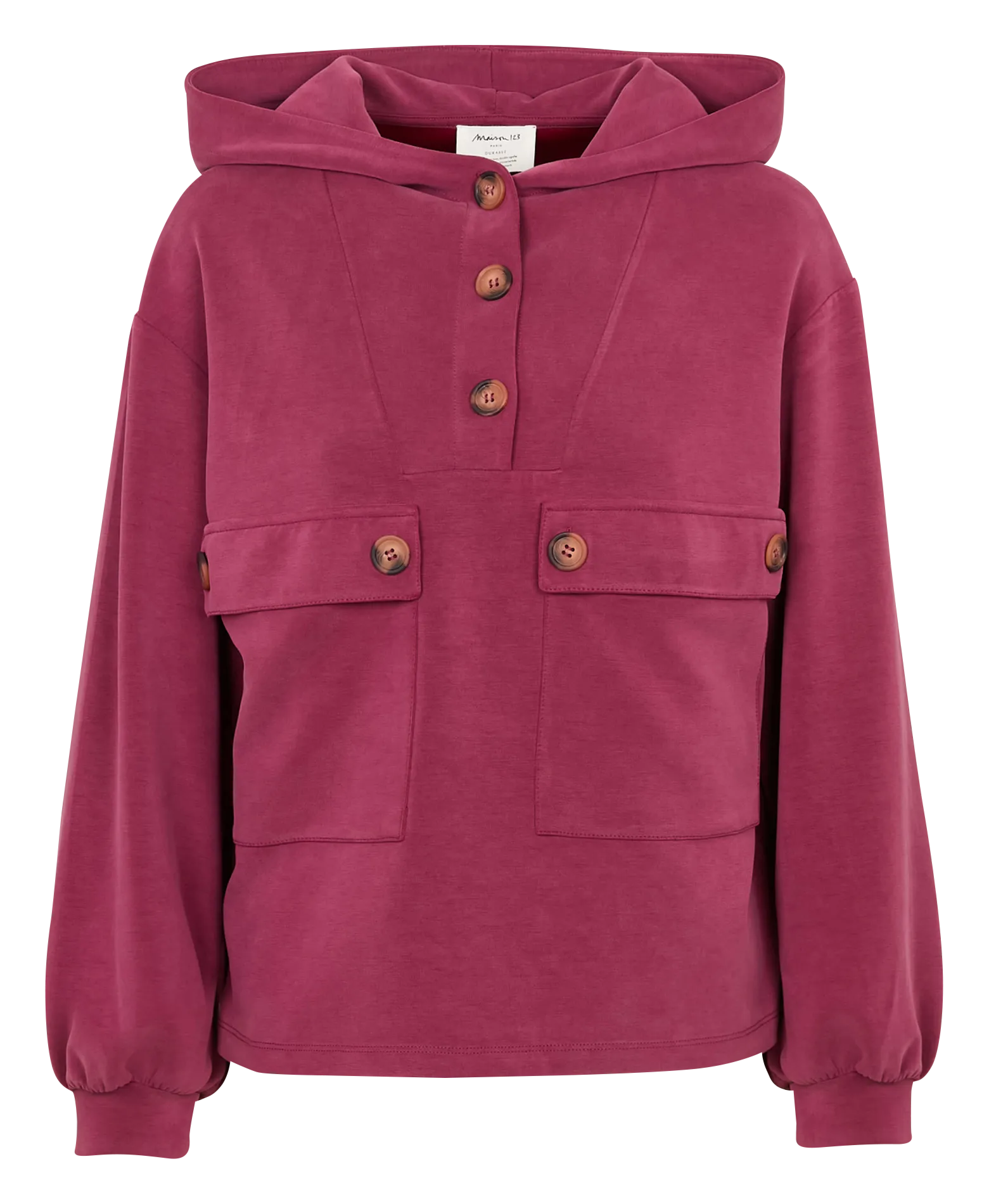 Sweat-shirt ample à capuche Rouge CADIX