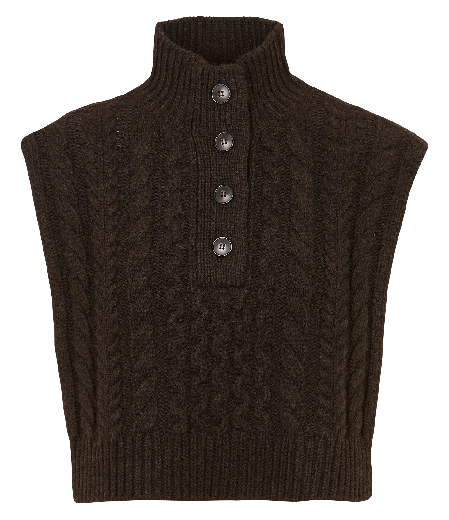 Col amovible en laine mélangée Marron TEDDY