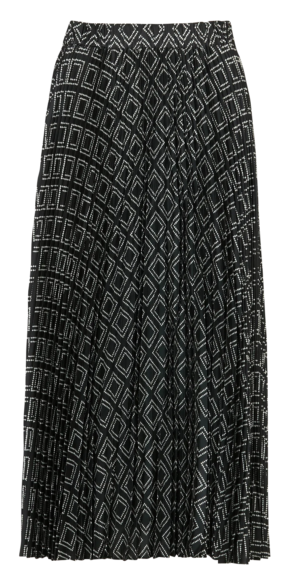 Jupe midi plissée imprimée Noir JUNON