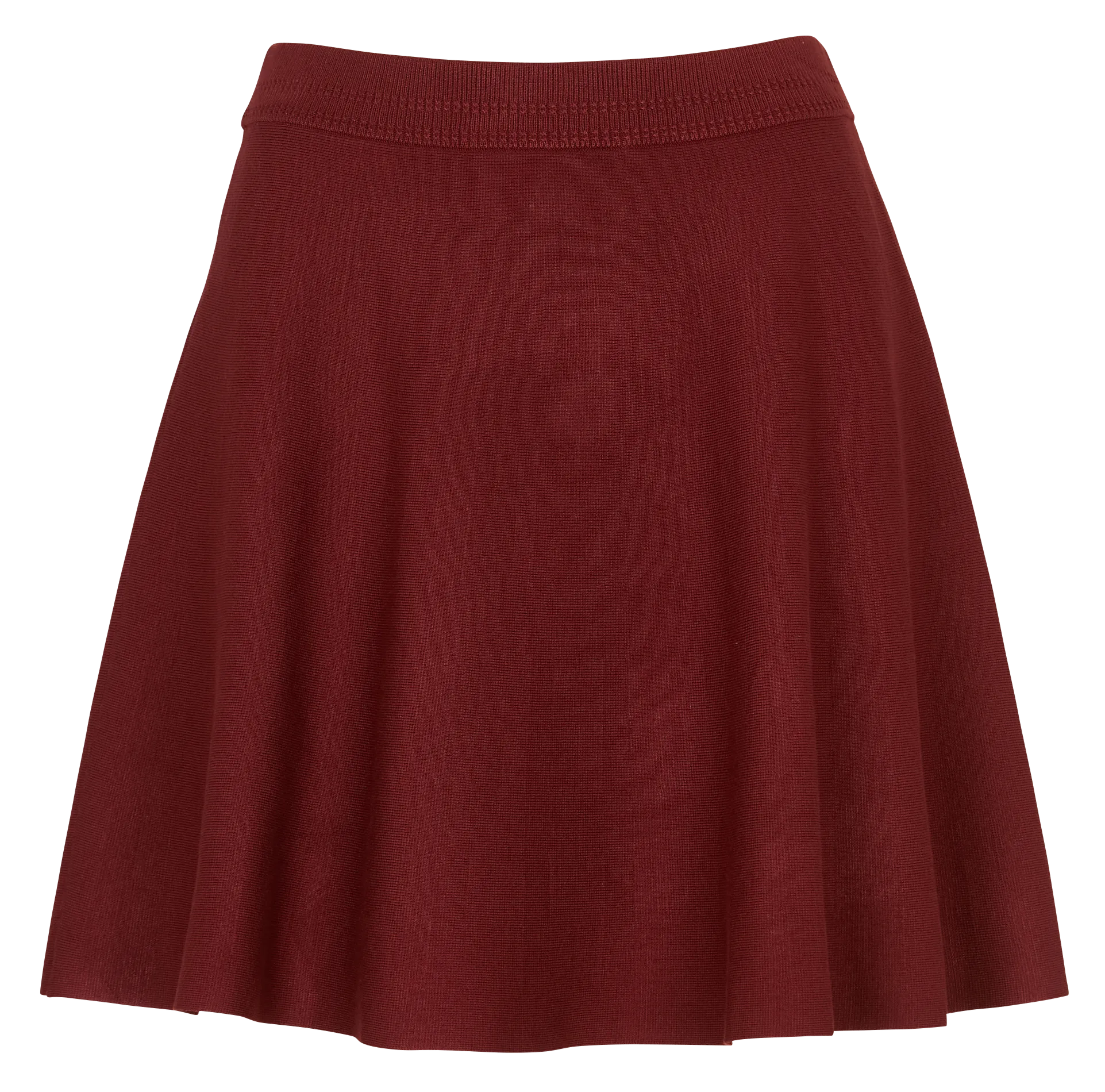 Jupe courte évasée en maille Marron JULIE