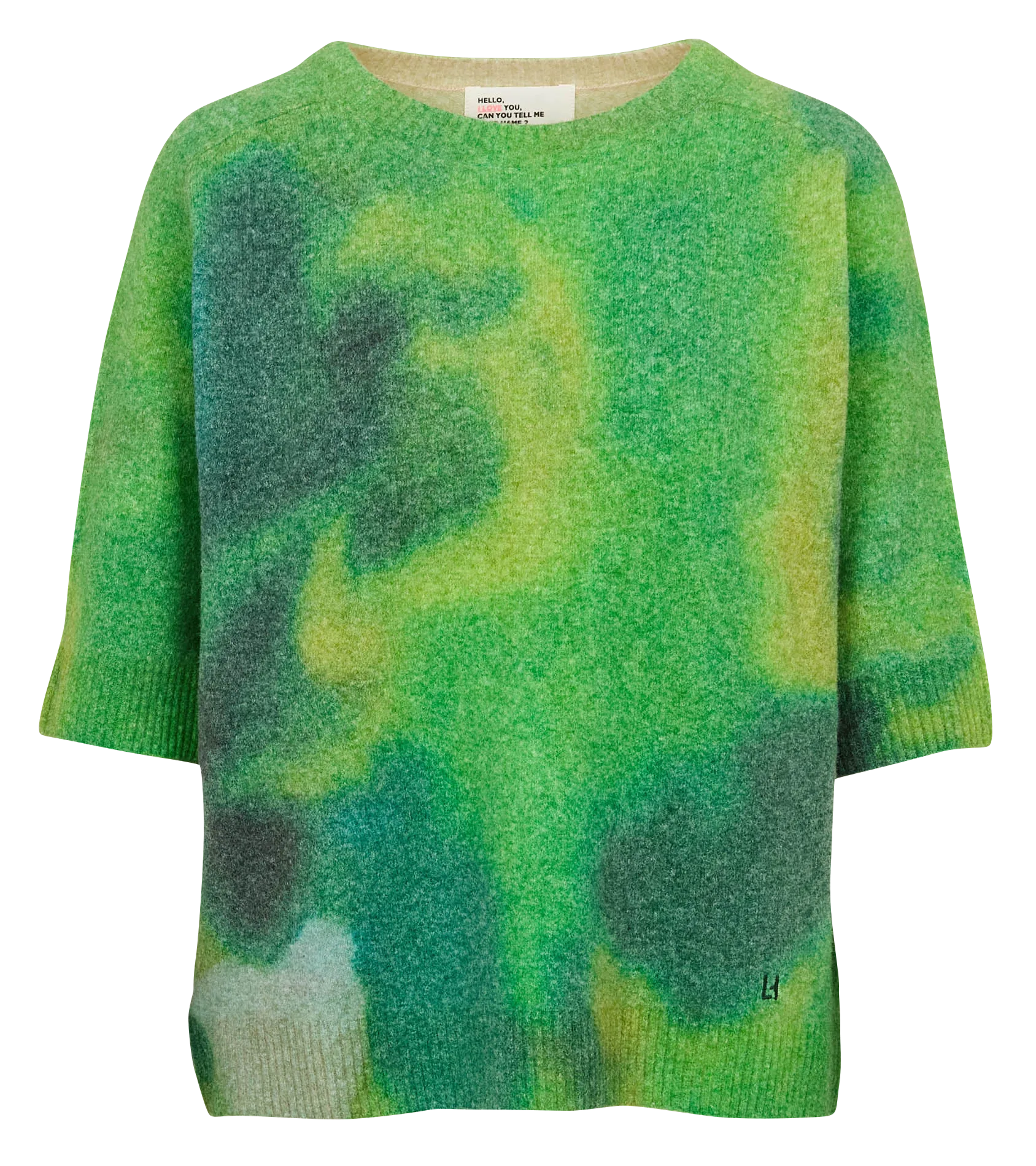 Pull col rond en laine mélangée Vert MANG