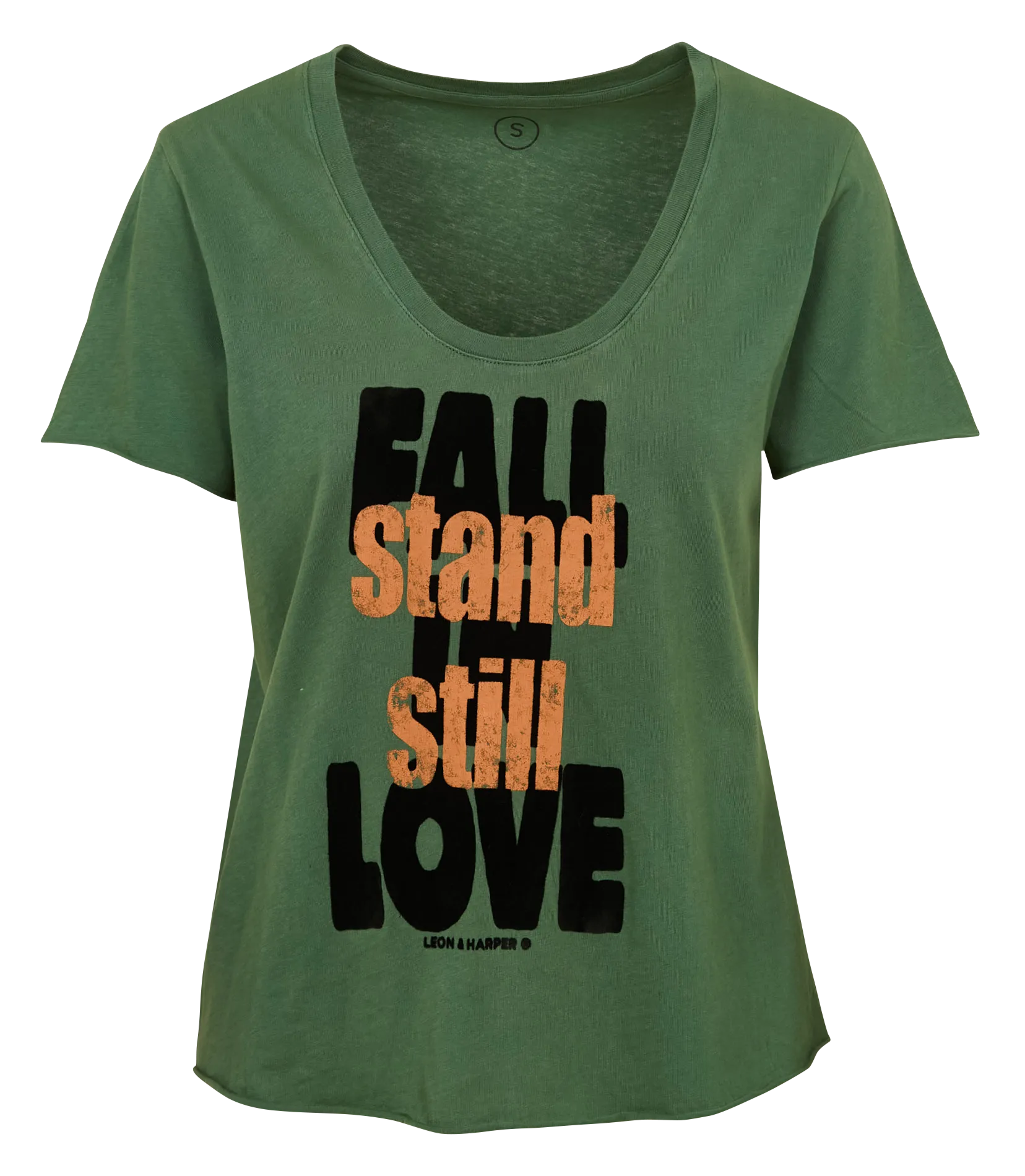 Tee-shirt col rond en coton bio Vert TIZIA