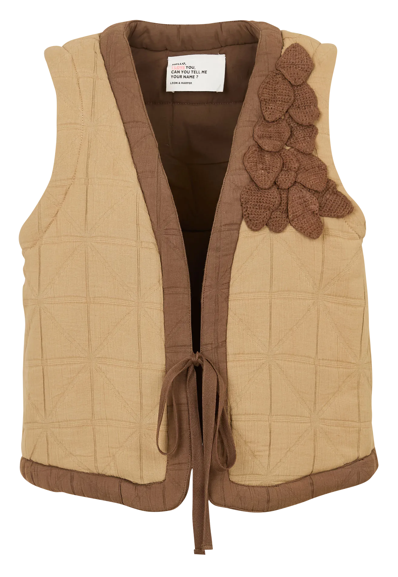 Veste droite matelassée en coton Marron VENT