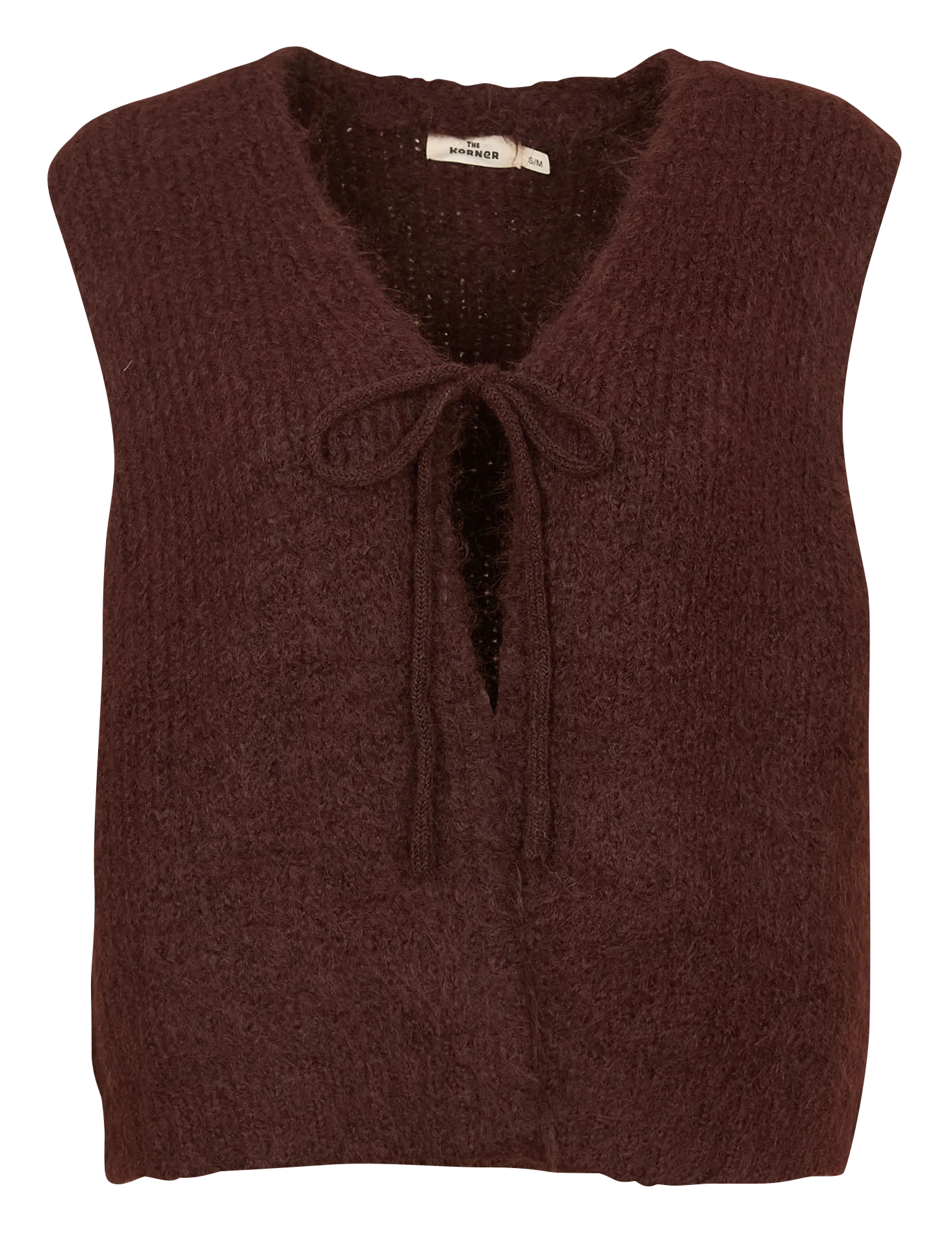 Gilet oversize col V Marron
