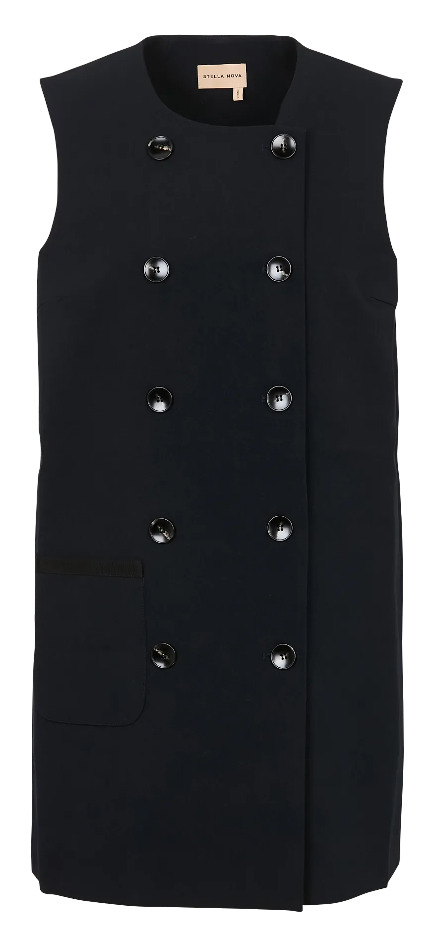 Robe courte droite col rond Bleu