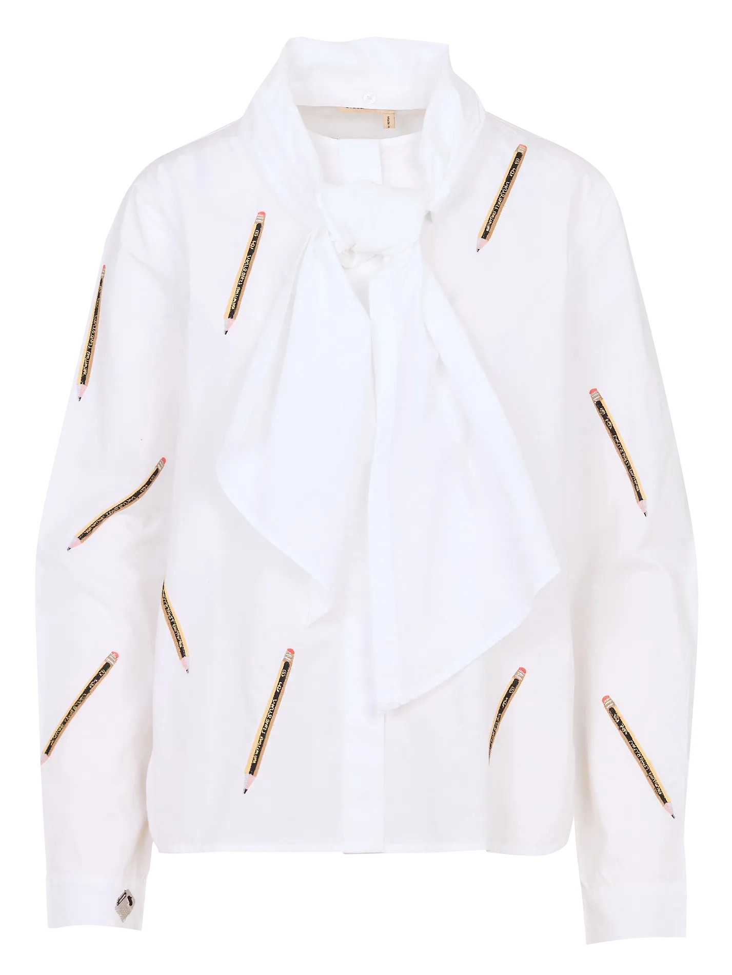 Chemise oversize col rond en coton bio Blanc