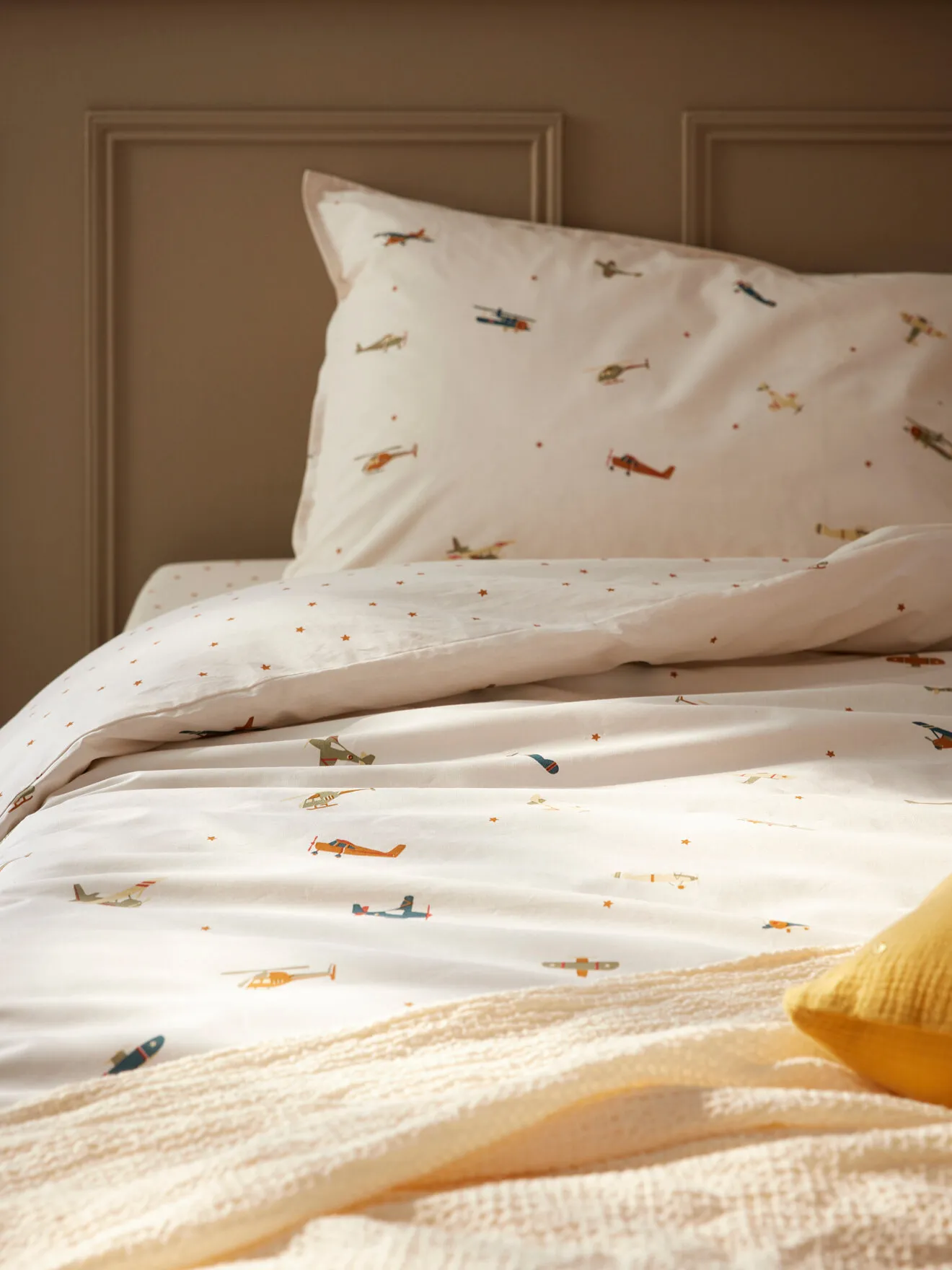 Housse de couette coton "aviateur" Blanc