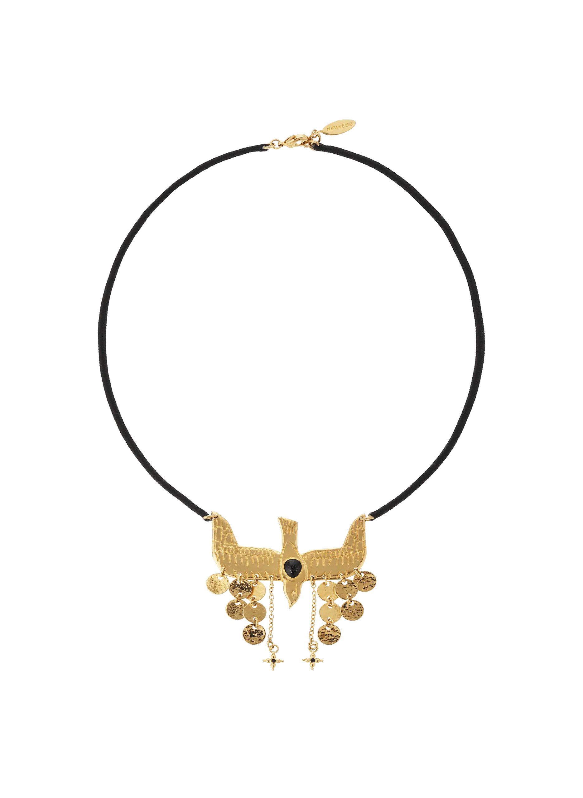 Collier cordon avec pendentif aigle Noir NIPOA