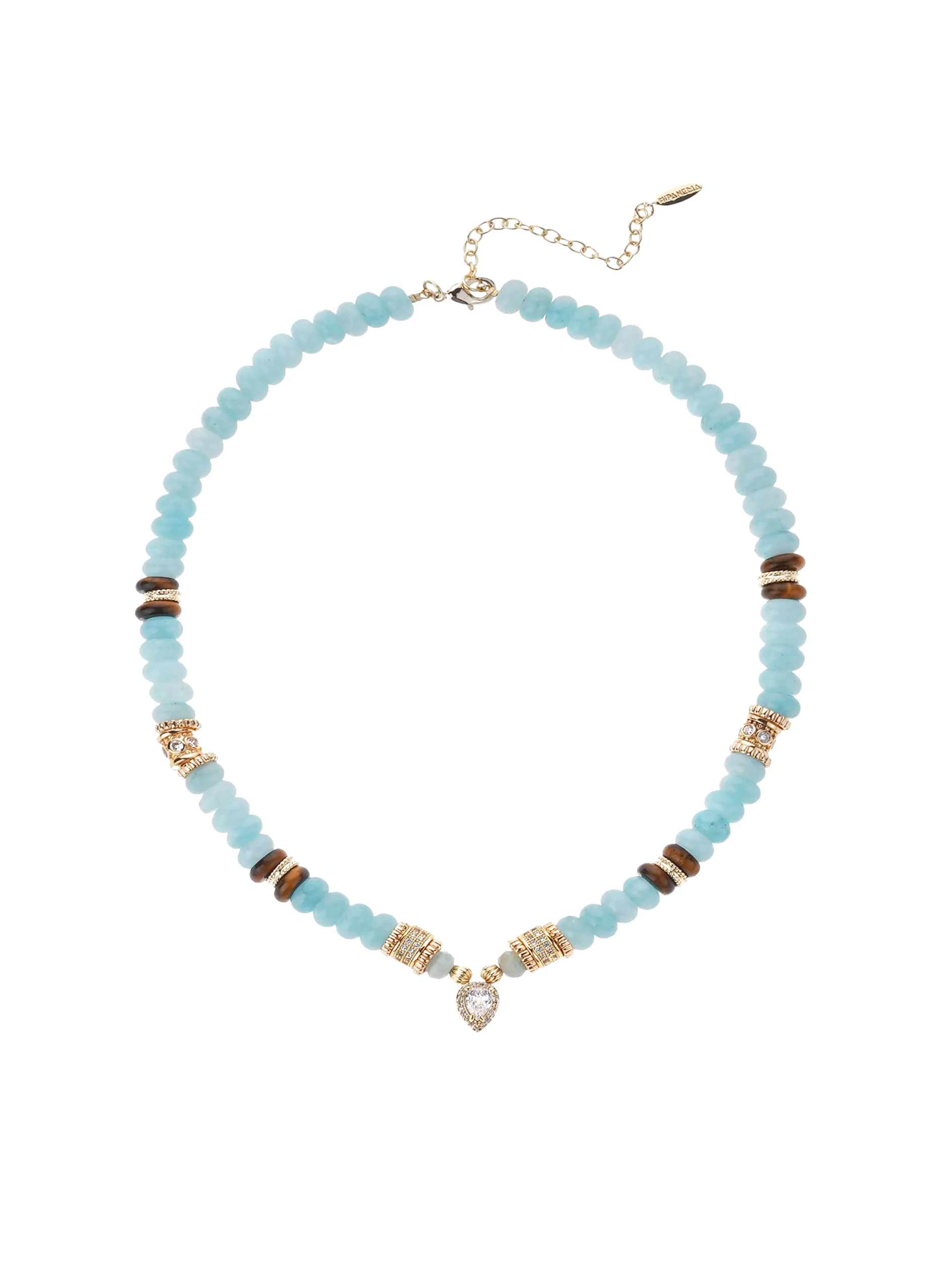 Collier de perles avec pendentif Bleu SAIDA