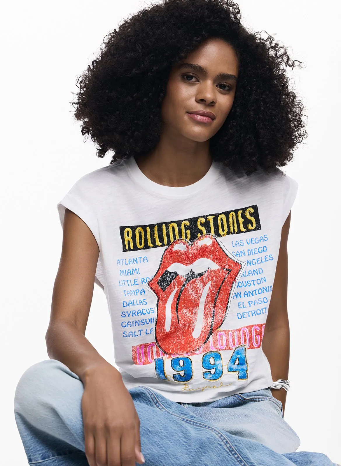 Débardeur à imprimé en coton Blanc