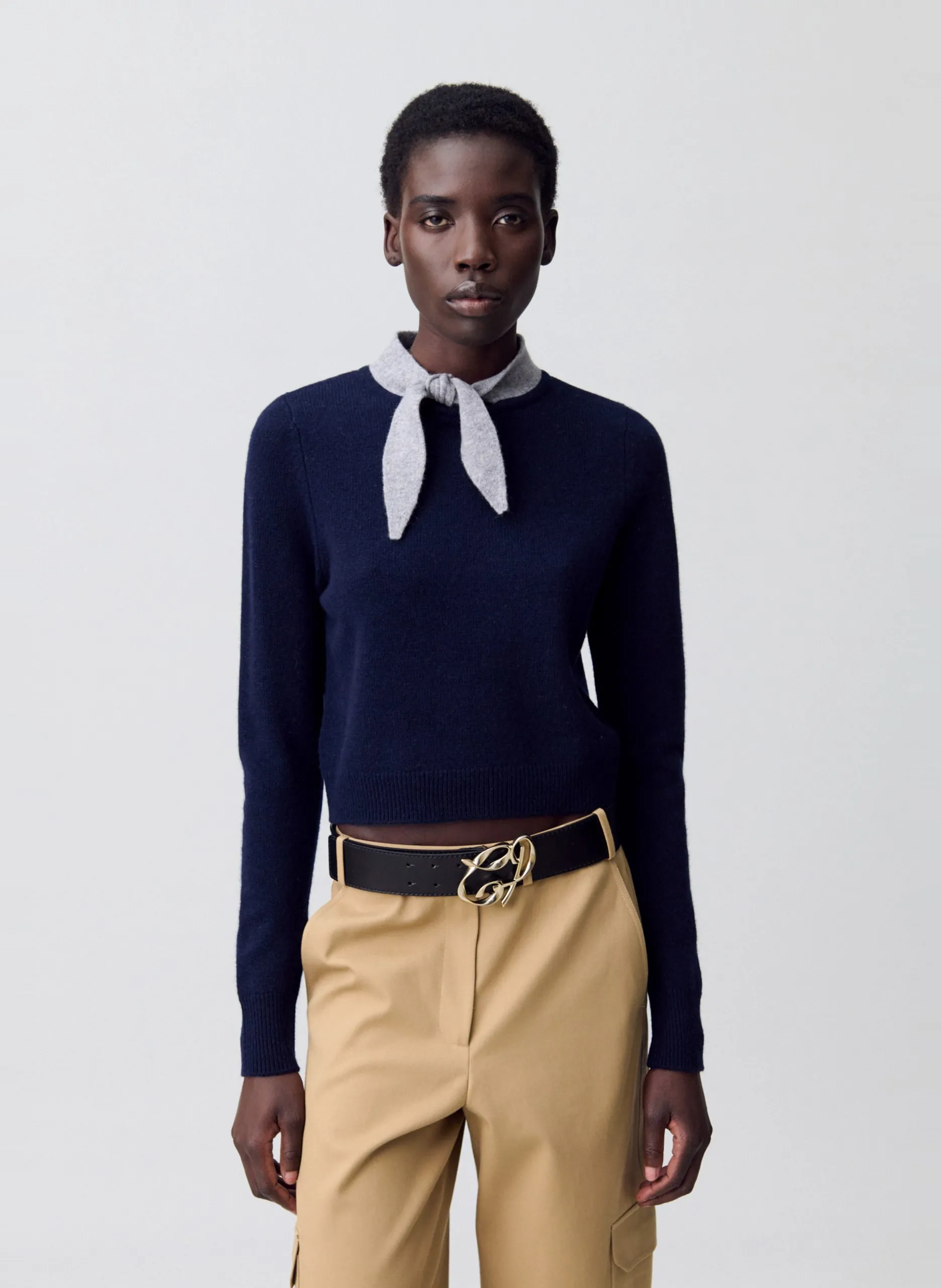 Pull col foulard en laine mélangée Multicolore MANOUKA