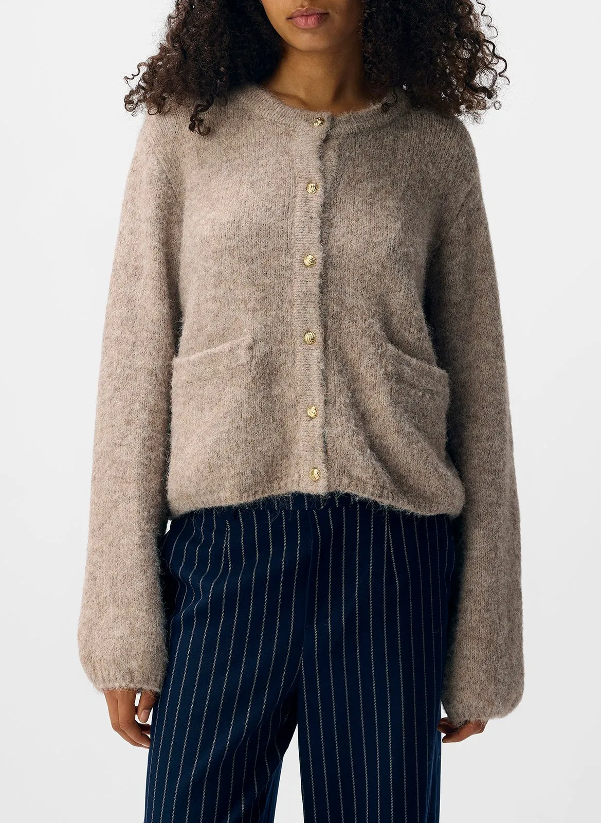 Gilet col rond Marron SAGGIA