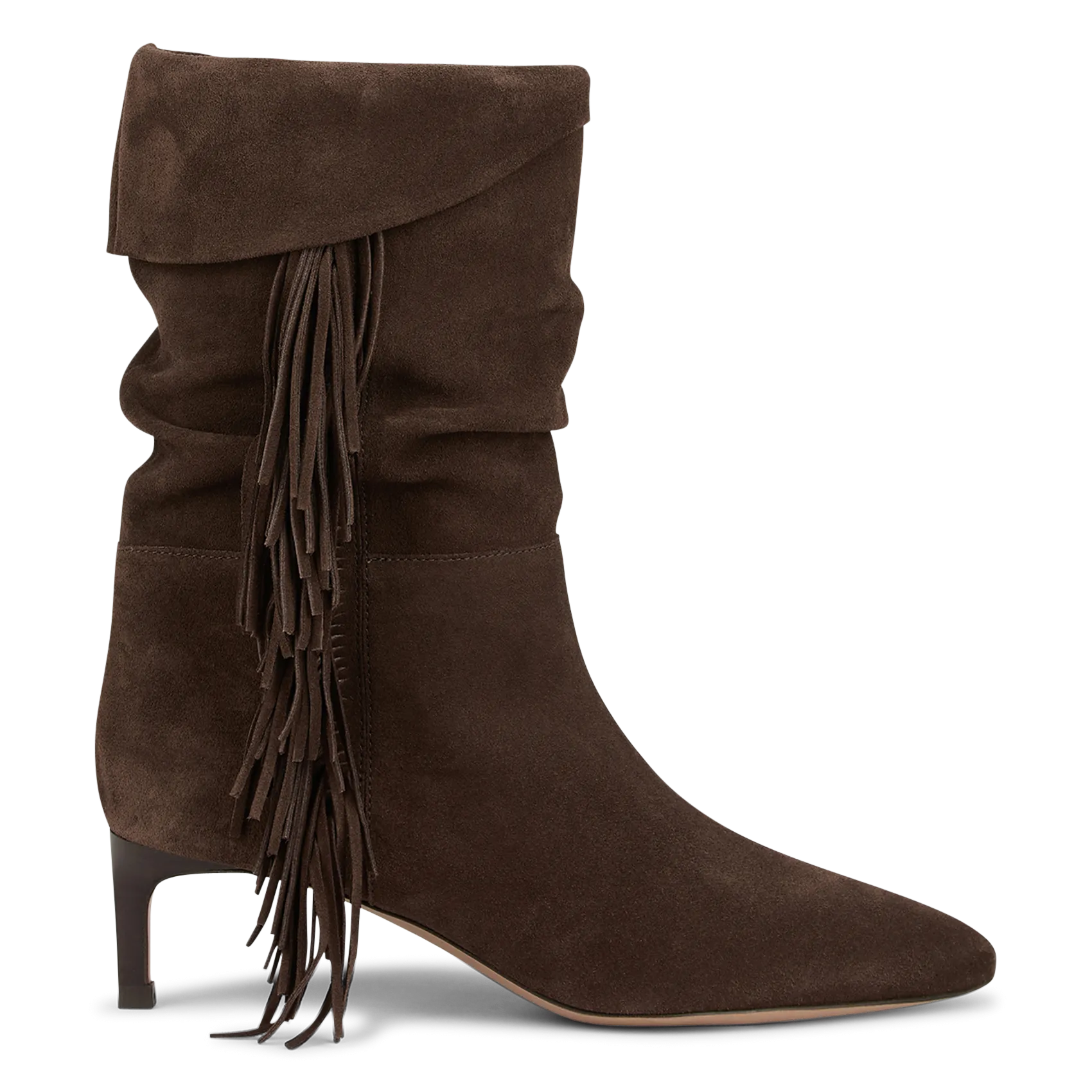 Bottes unies à franges en cuir Marron CARDI