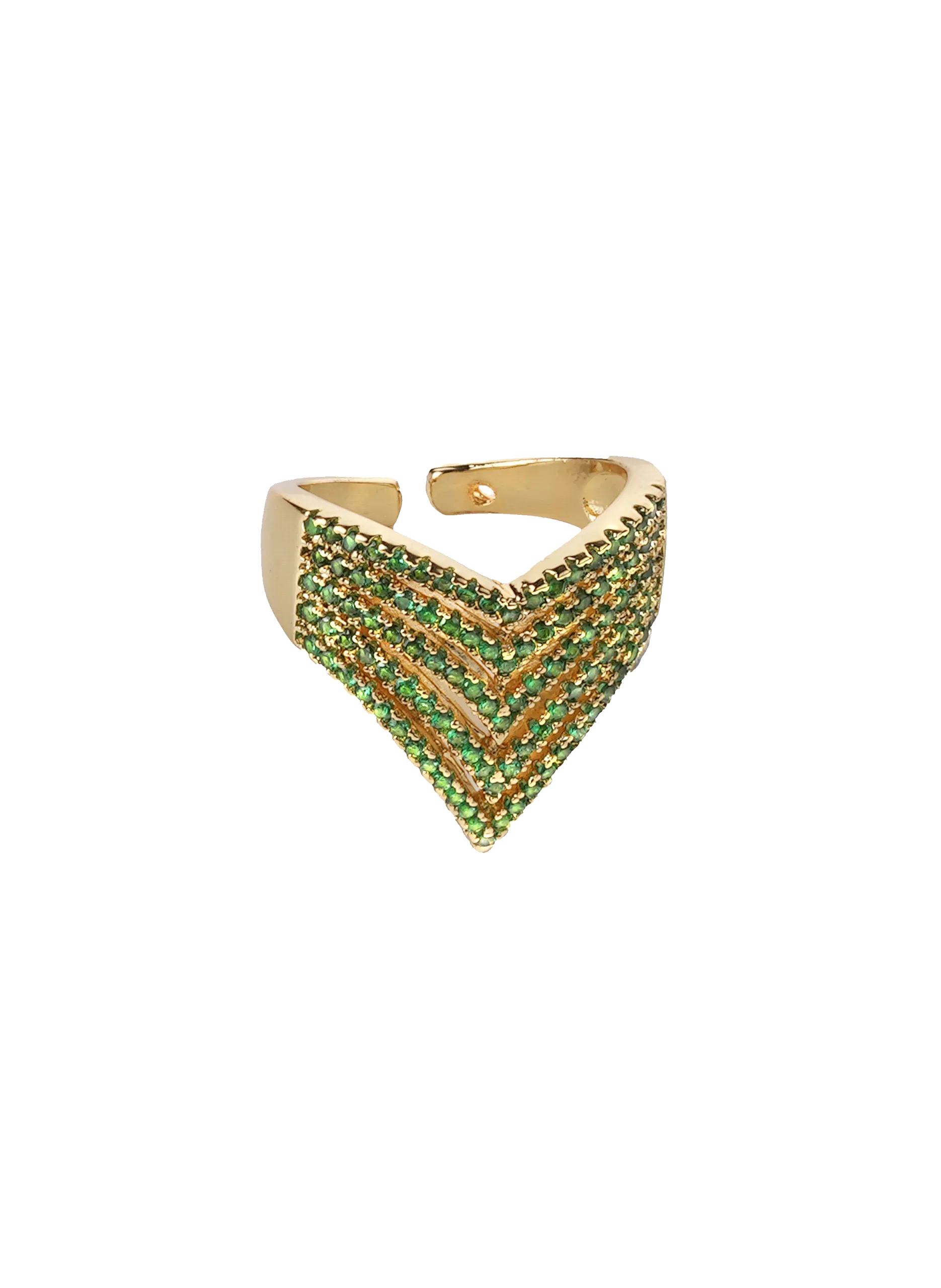 Bague réglable forme géométrique Vert DIAZ