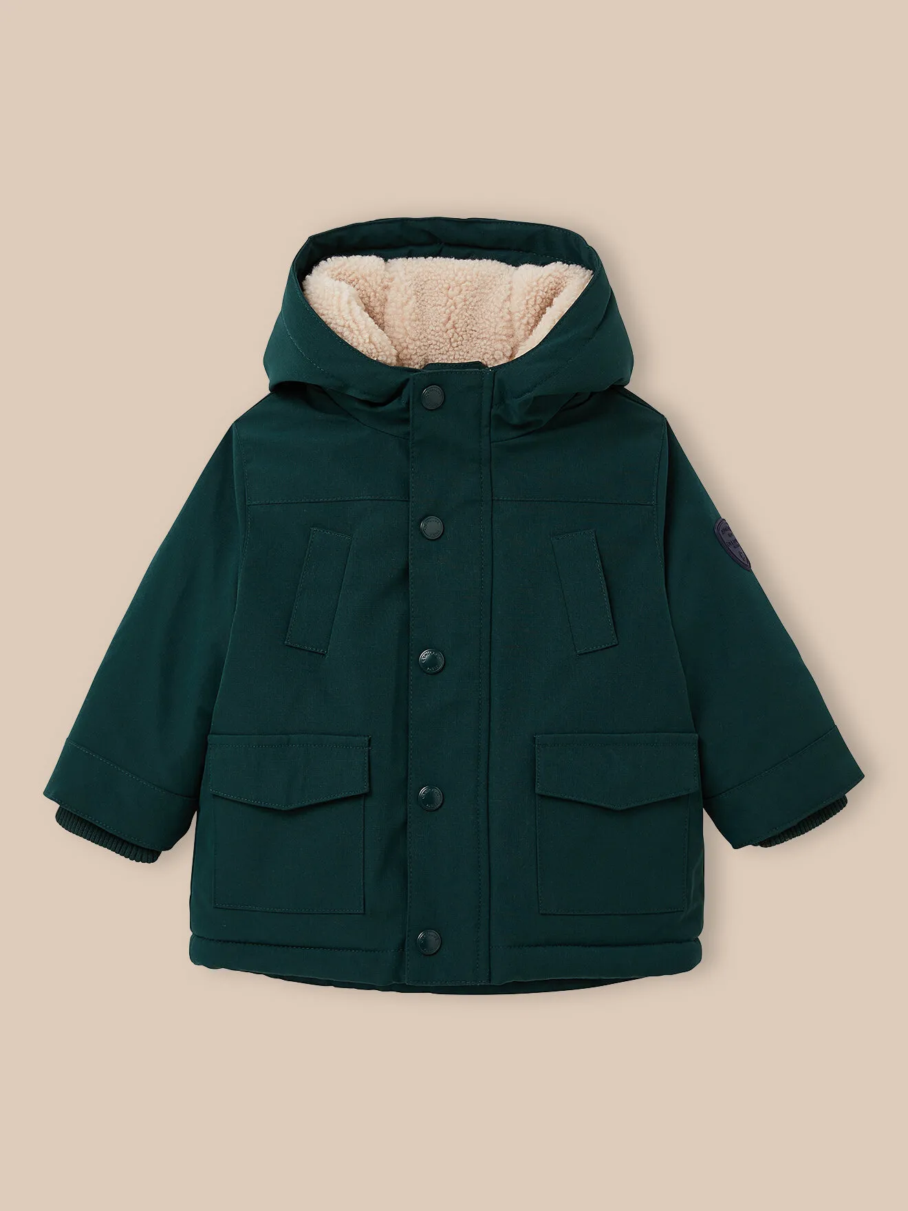 Parka doublée sherpa Vert