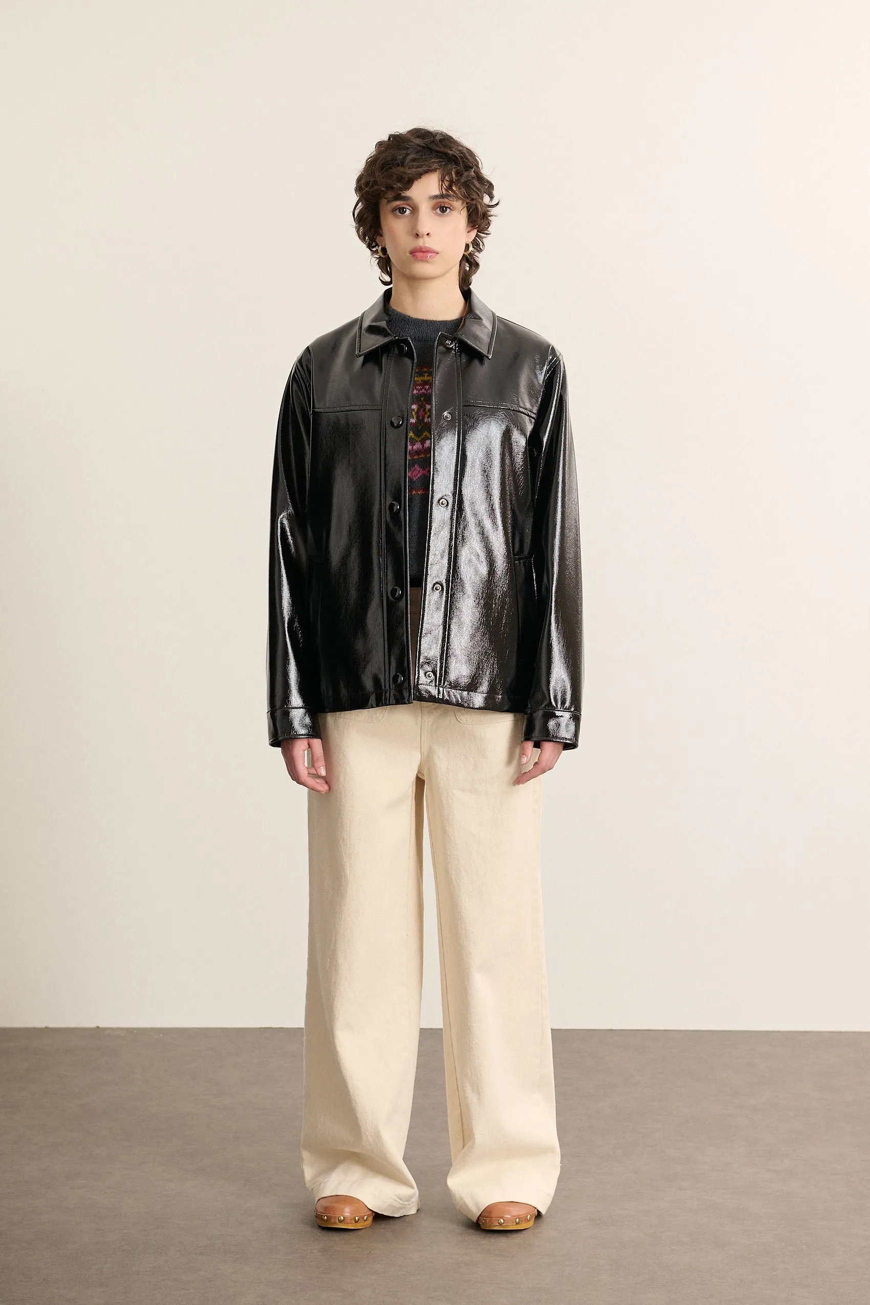 Veste courte vinyle Noir BROOKE