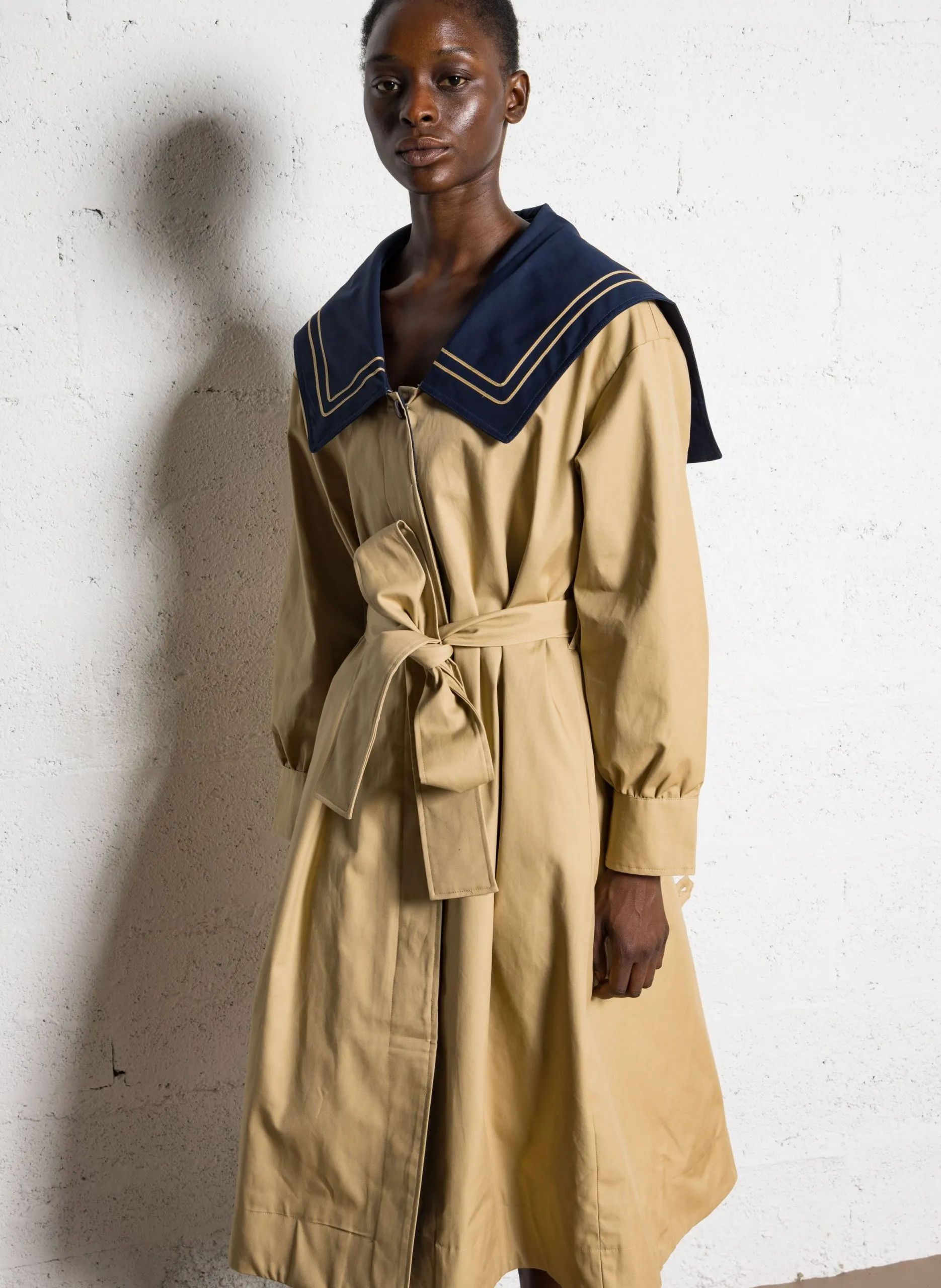 Trench en coton bio Beige ELLA