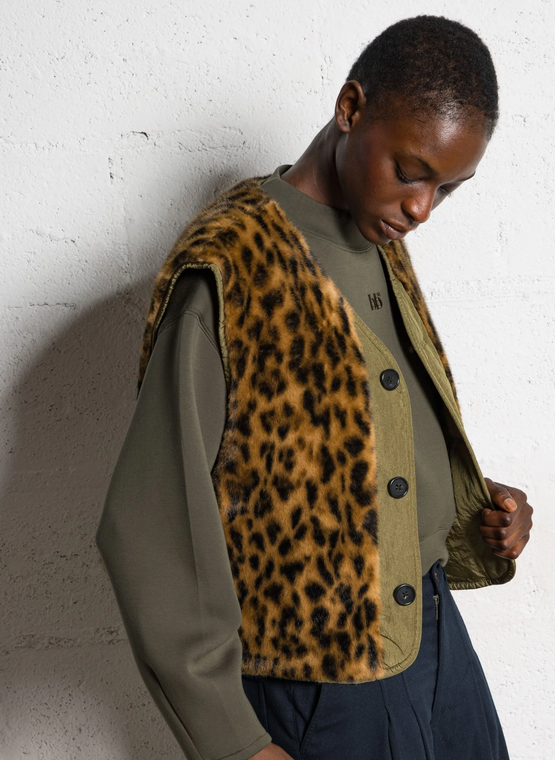 Veste matelassée col rond Vert ELOISE