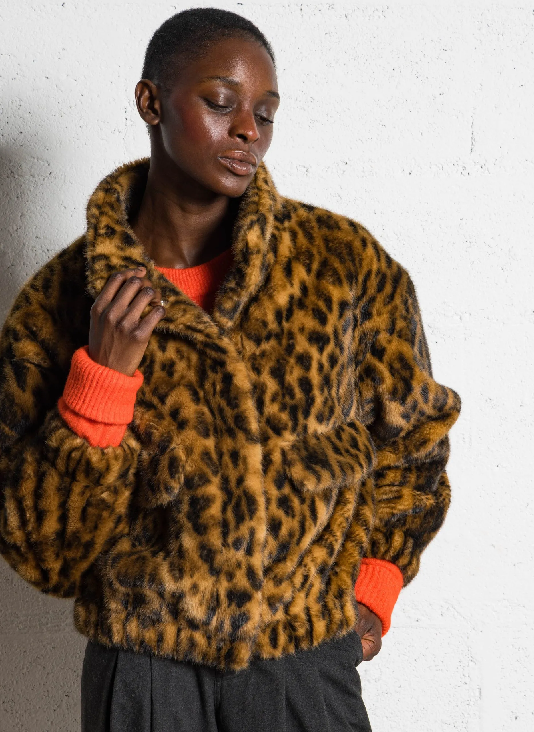 Veste oversize col montant Gris ENORA