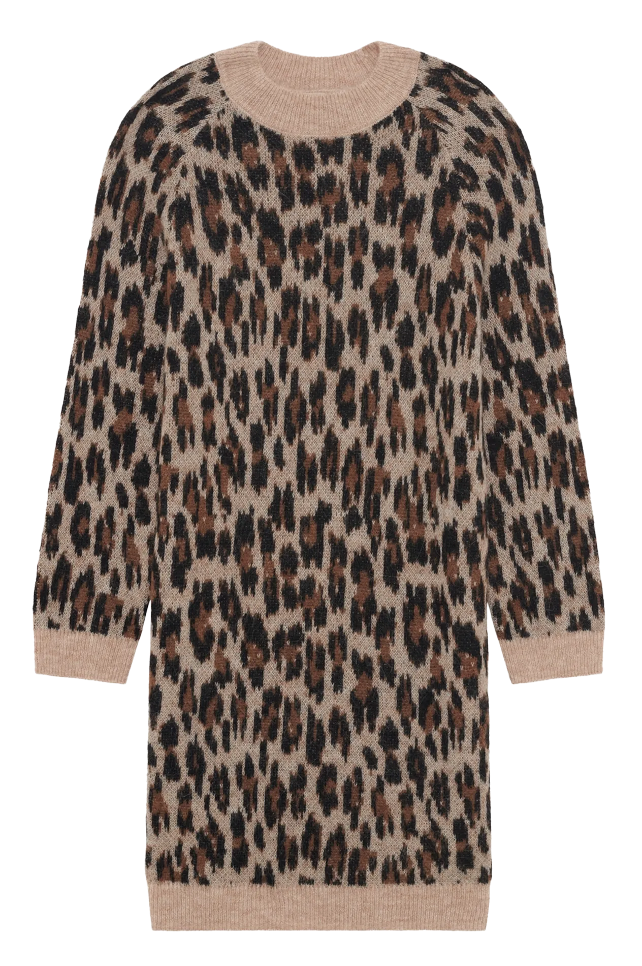 Robe pull léopard Beige LULIANE