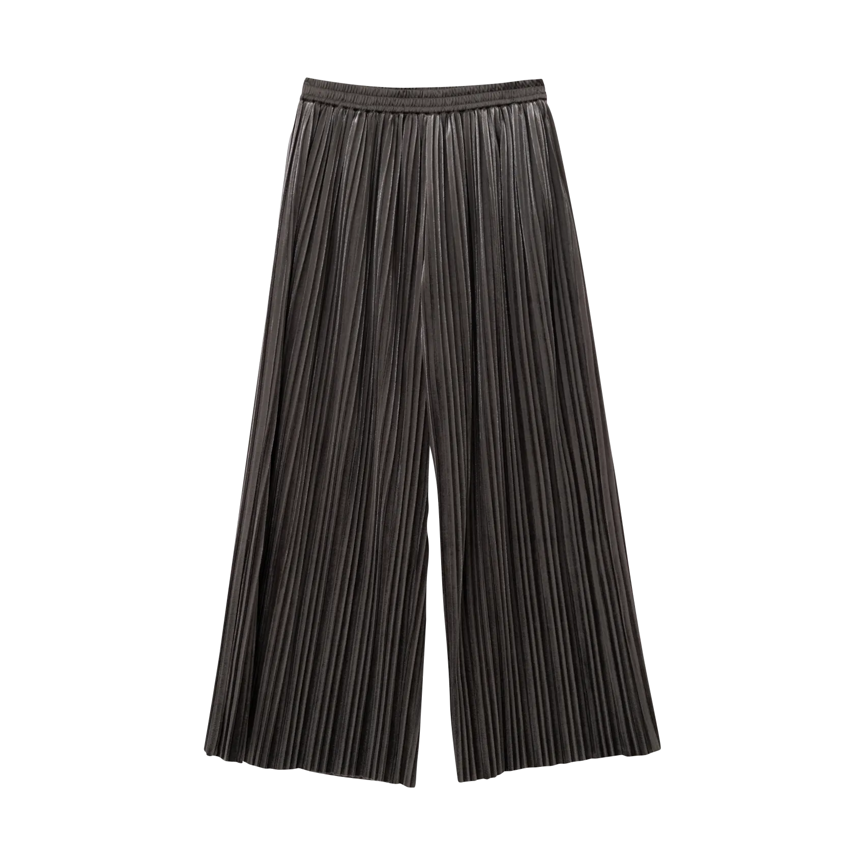 Pantalon large plissé Marron