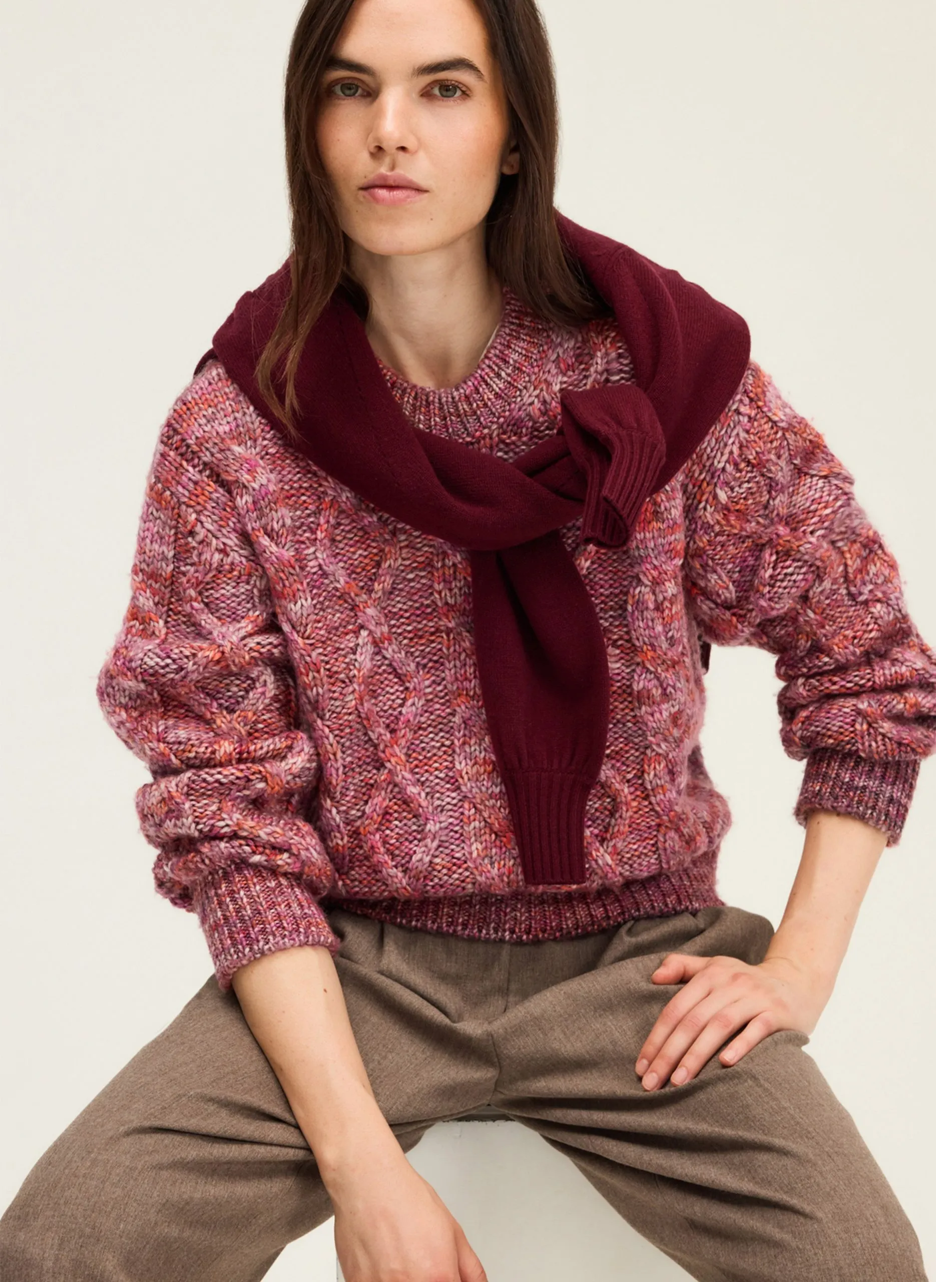 Pull col rond Rouge EDITHA