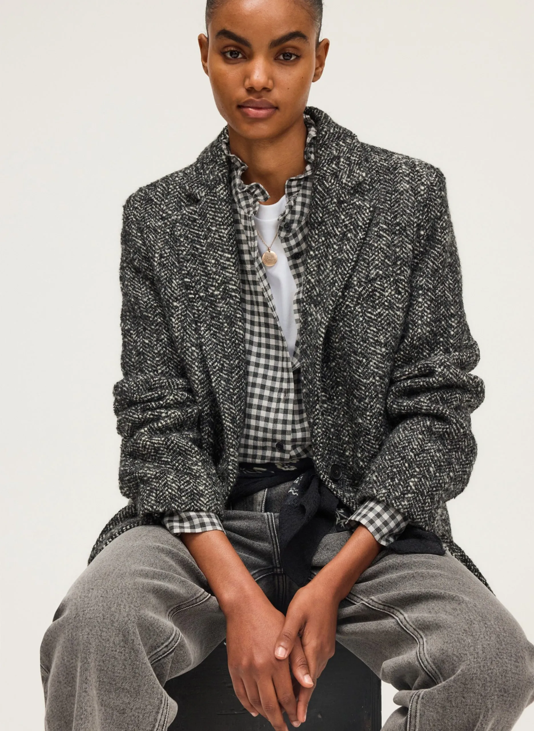 Veste de tailleur en laine mélangée Noir NINN