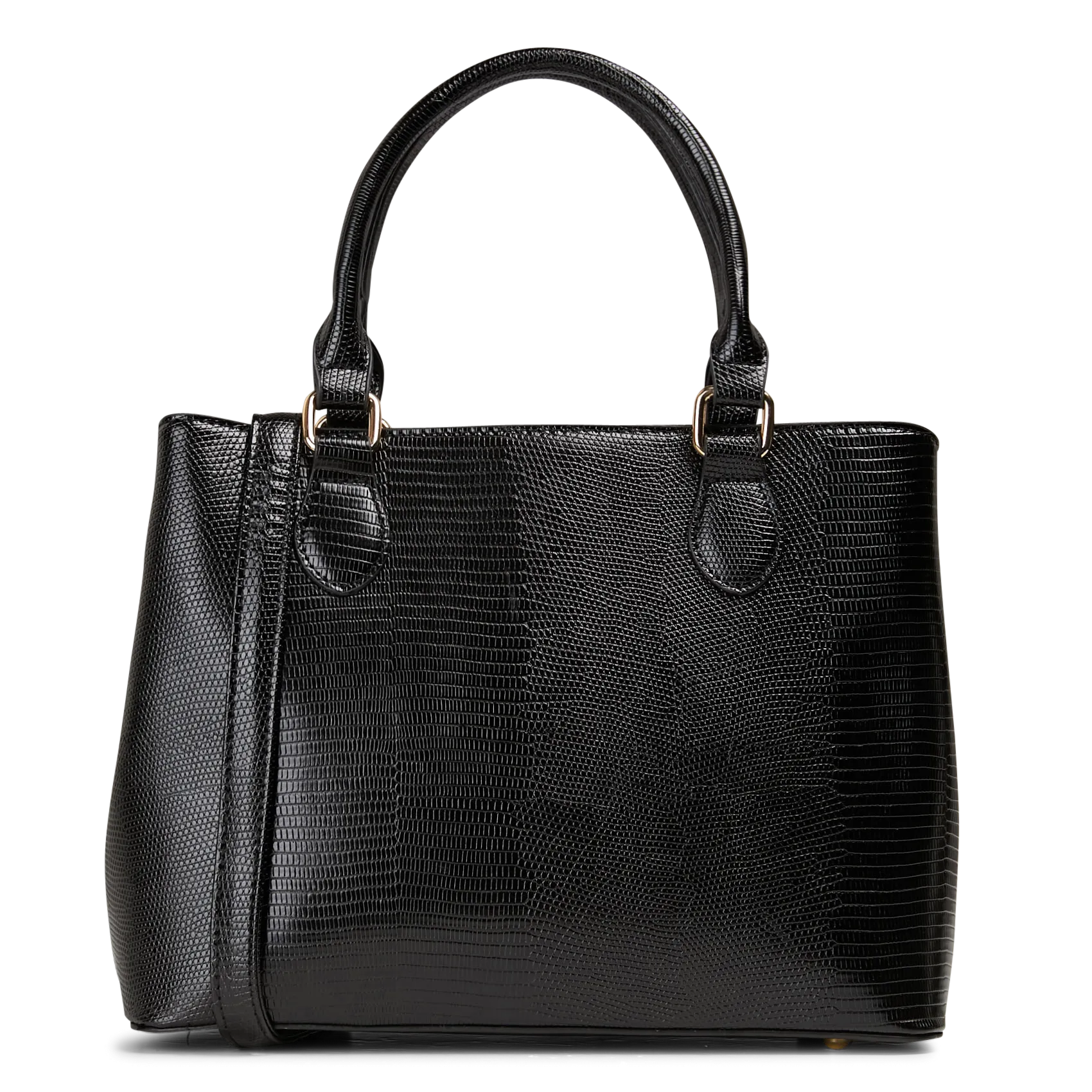 Sac épaule embossé croco Noir